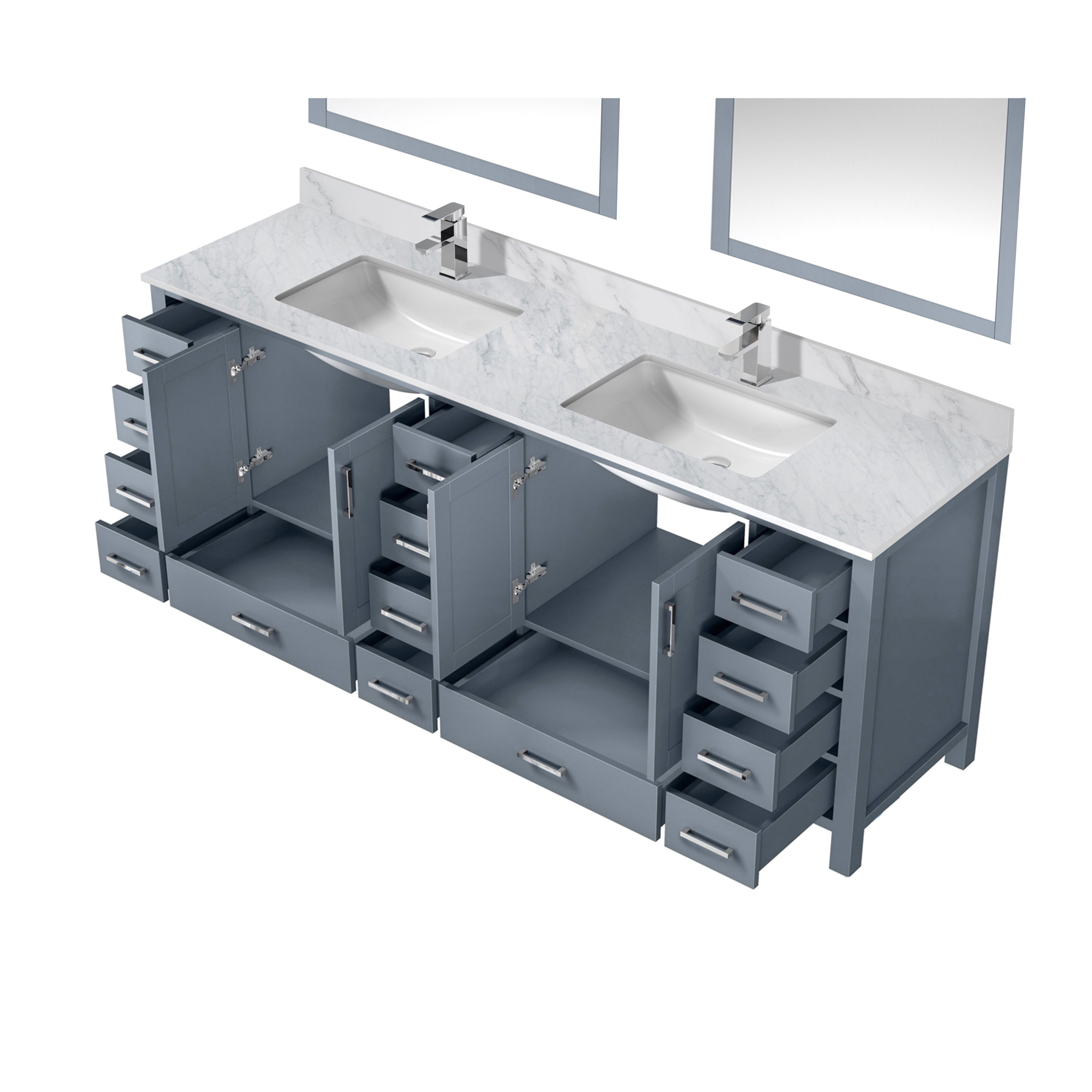 Jacques 84 in. W x 22 in. D Dark Grey Double Bath Vanity