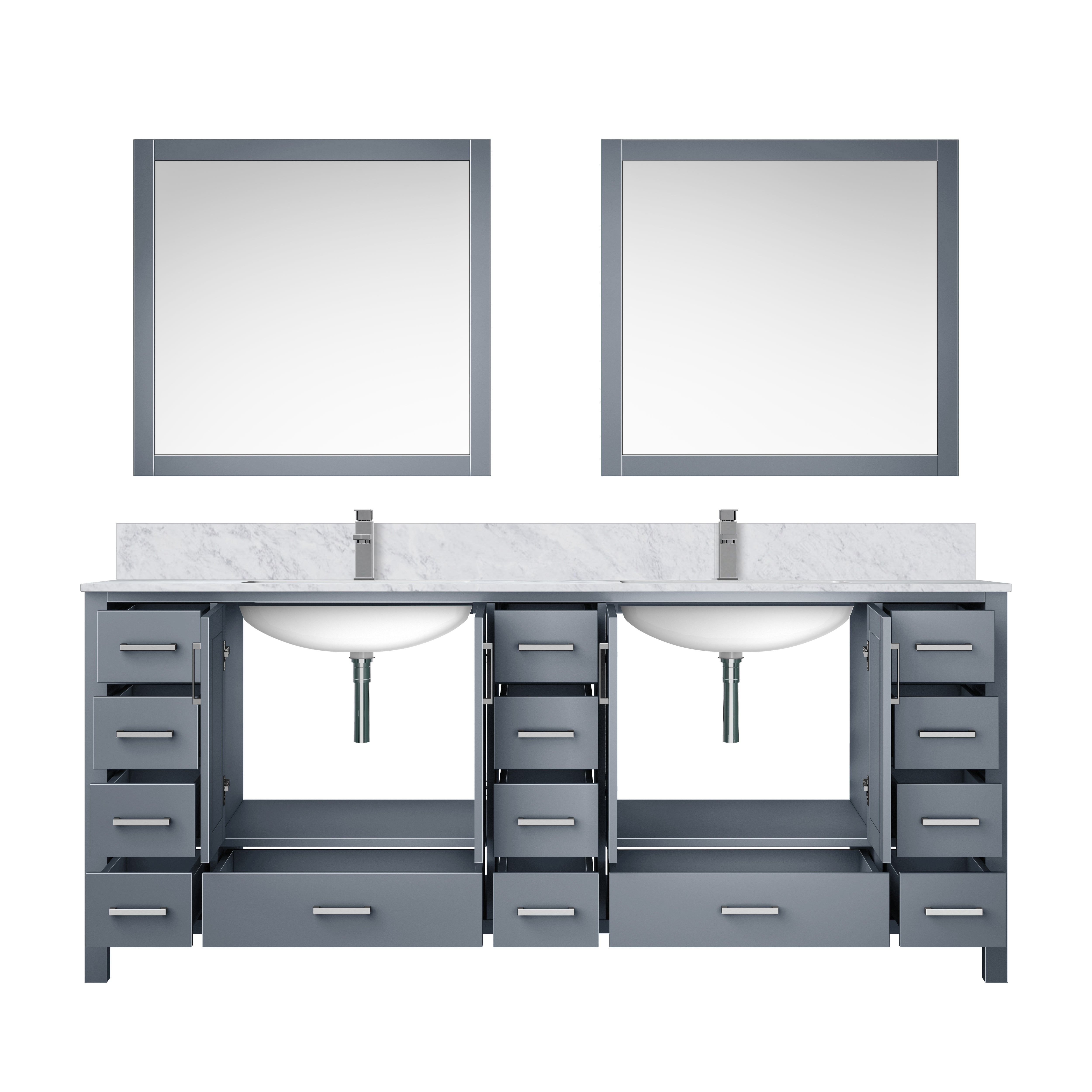 Jacques 84 in. W x 22 in. D Dark Grey Double Bath Vanity