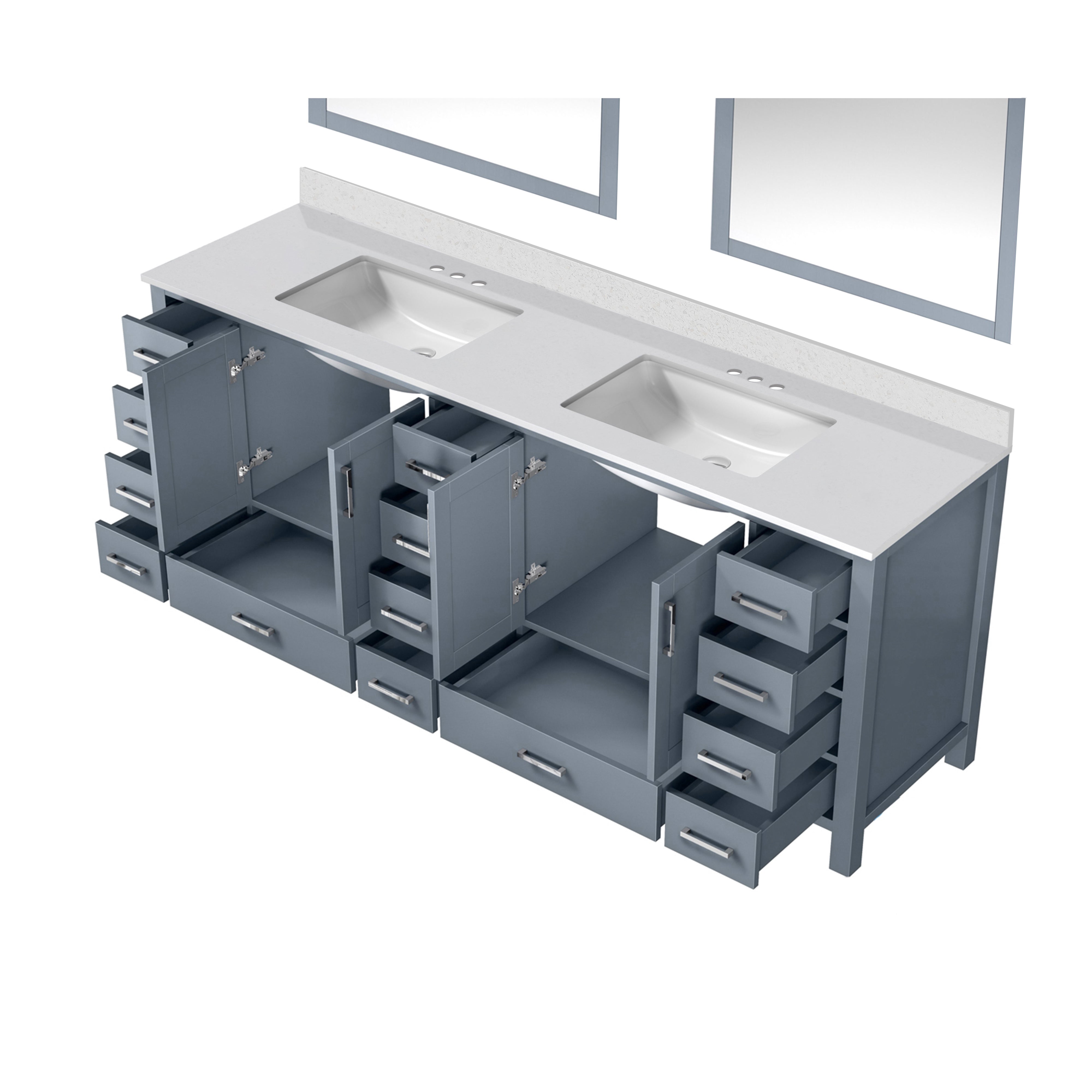 Jacques 84 in. W x 22 in. D Dark Grey Double Bath Vanity