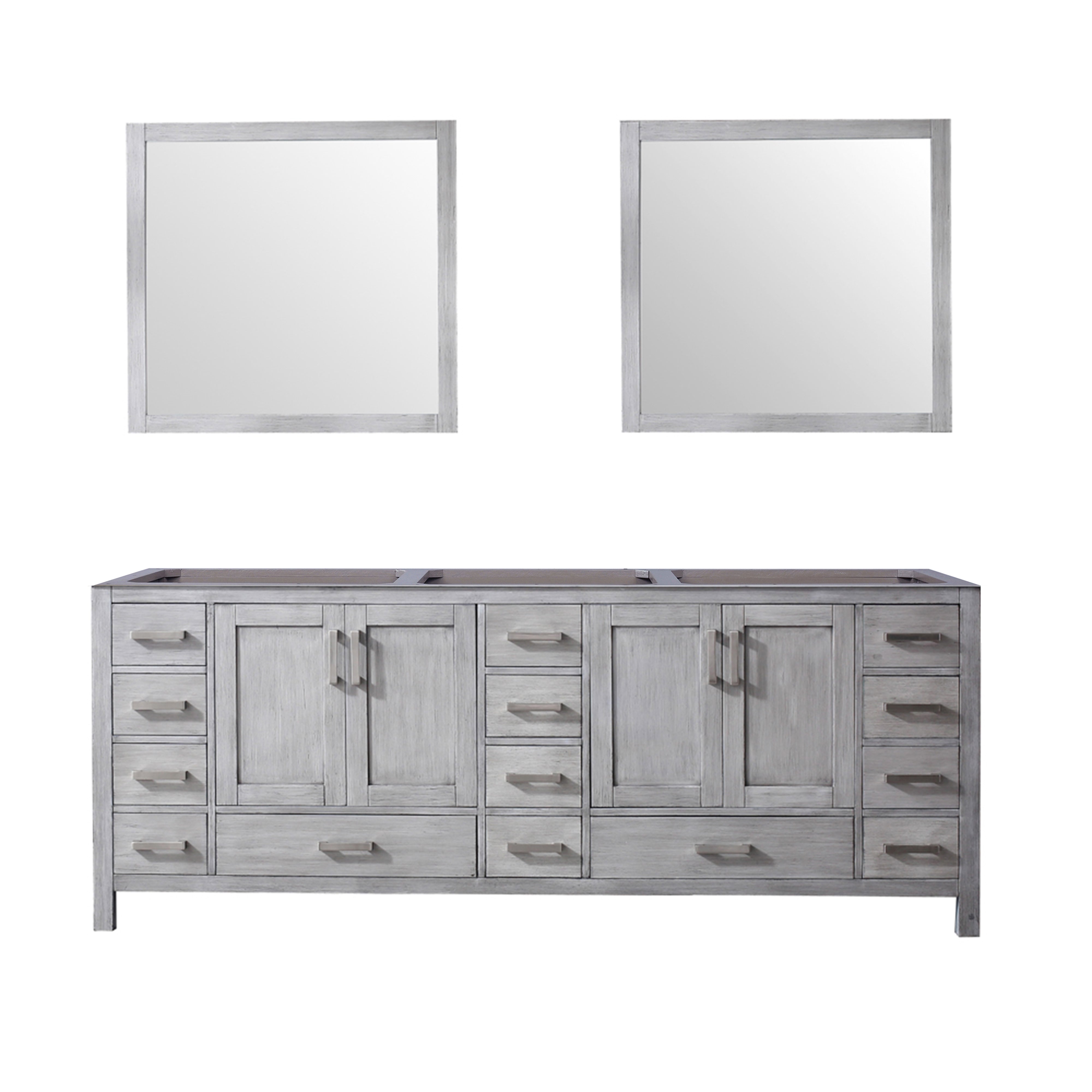 Jacques 84 in. W x 22 in. D Distressed Grey Double Bath Vanity