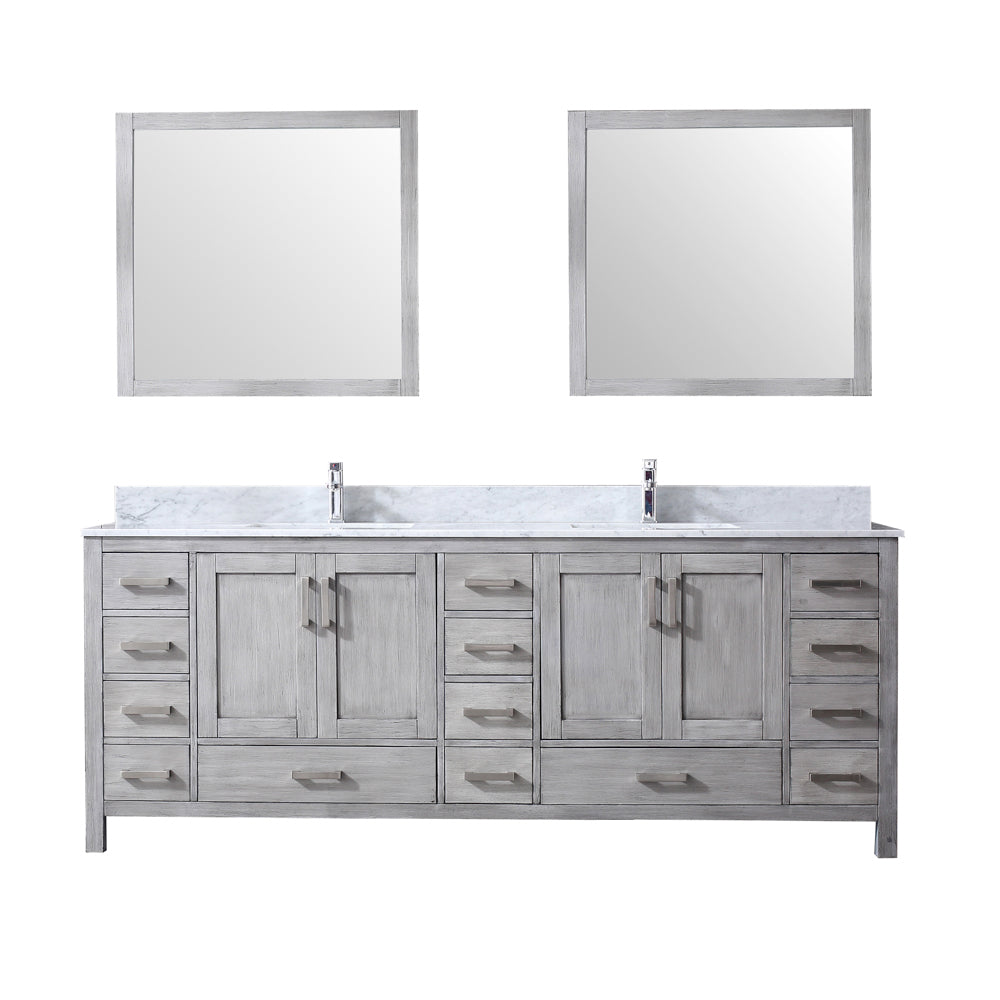 Jacques 84 in. W x 22 in. D Distressed Grey Double Bath Vanity