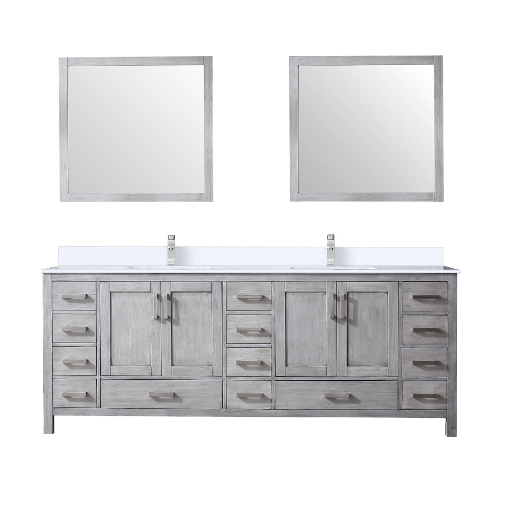 Jacques 84 in. W x 22 in. D Distressed Grey Double Bath Vanity