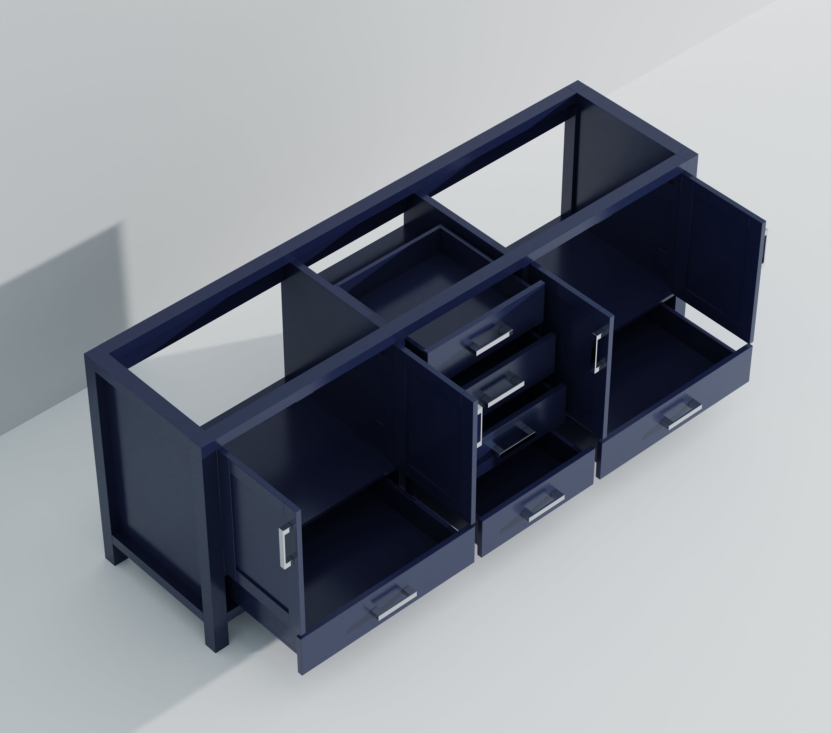Jacques 84 in. W x 22 in. D Navy Blue Double Bath Vanity