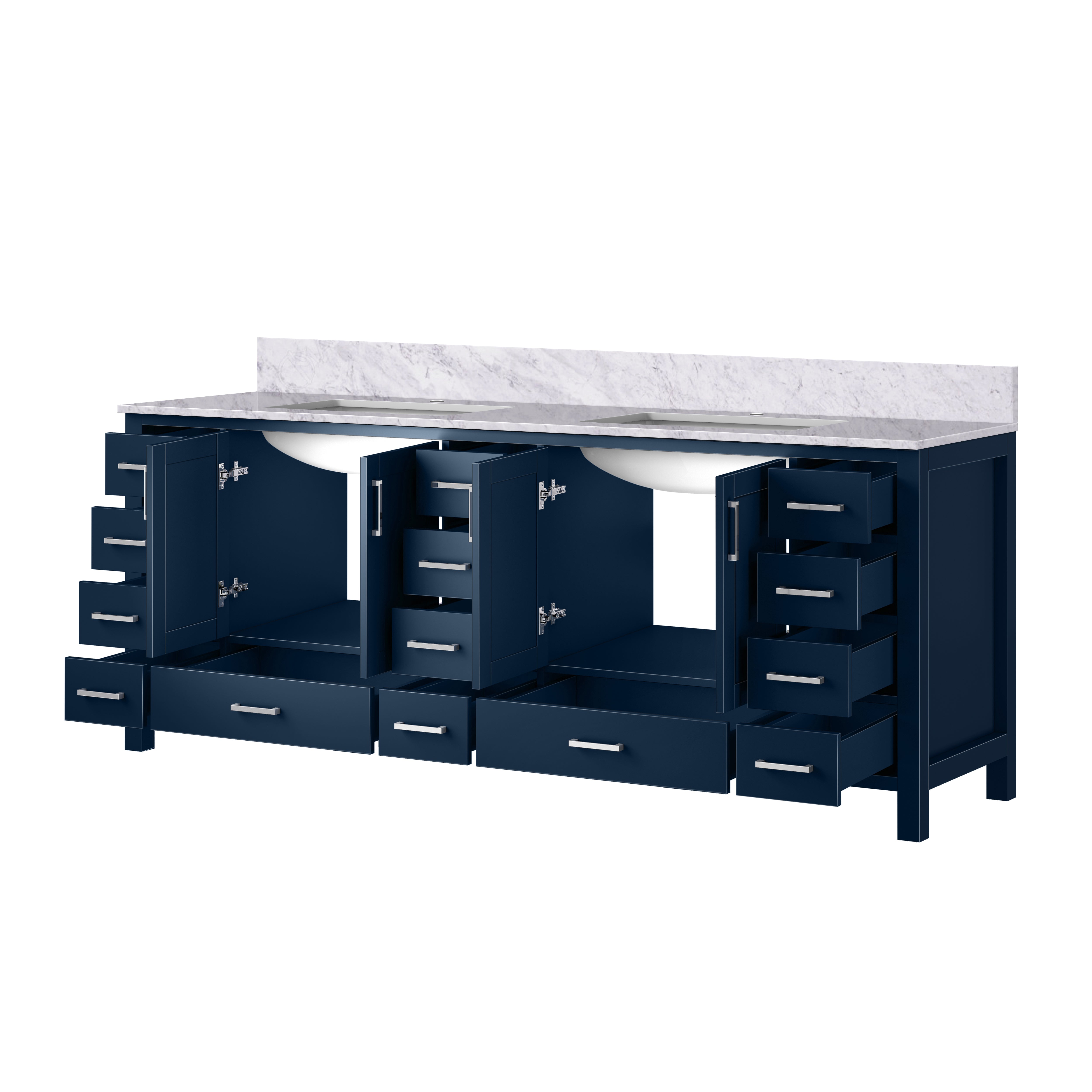 Jacques 84 in. W x 22 in. D Navy Blue Double Bath Vanity
