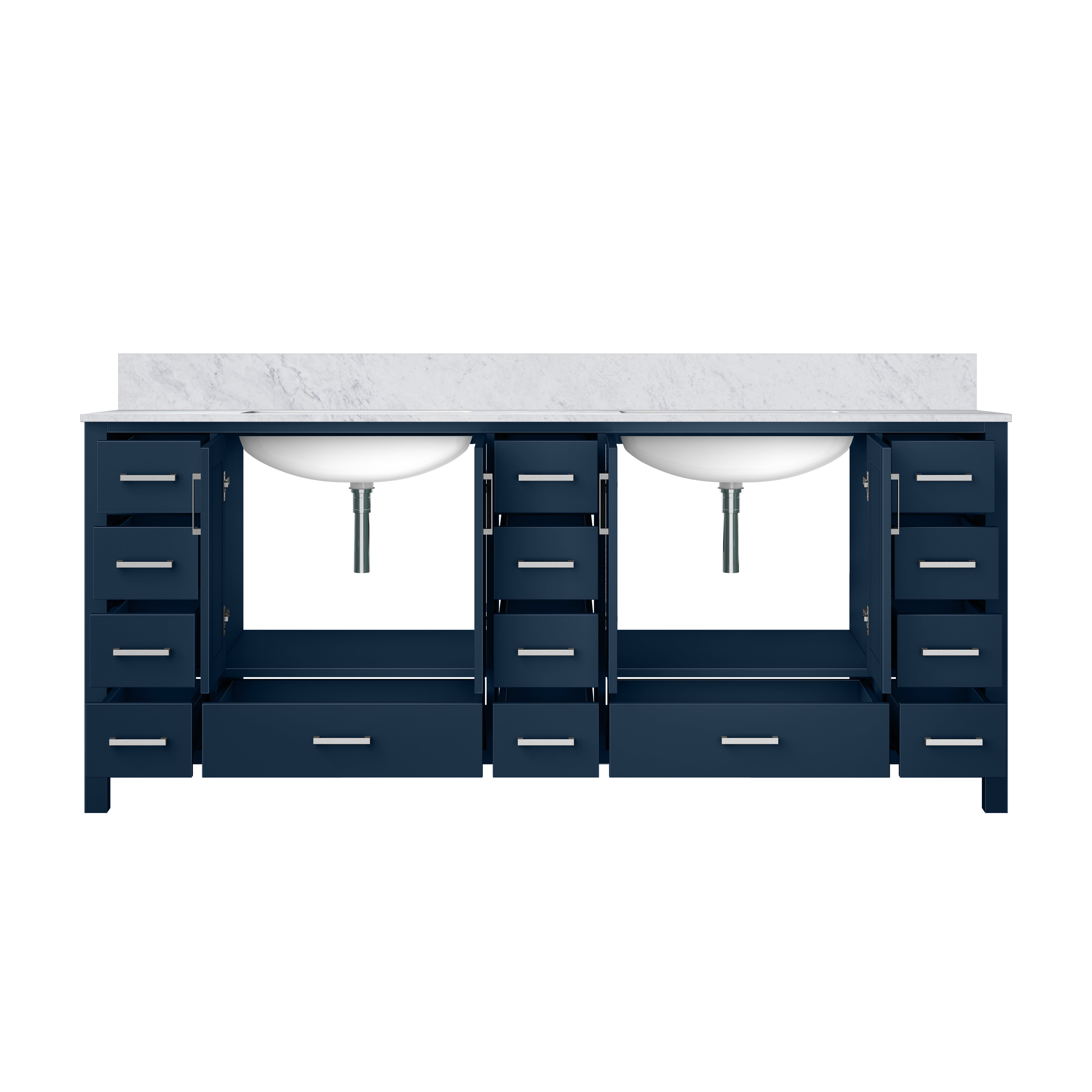 Jacques 84 in. W x 22 in. D Navy Blue Double Bath Vanity