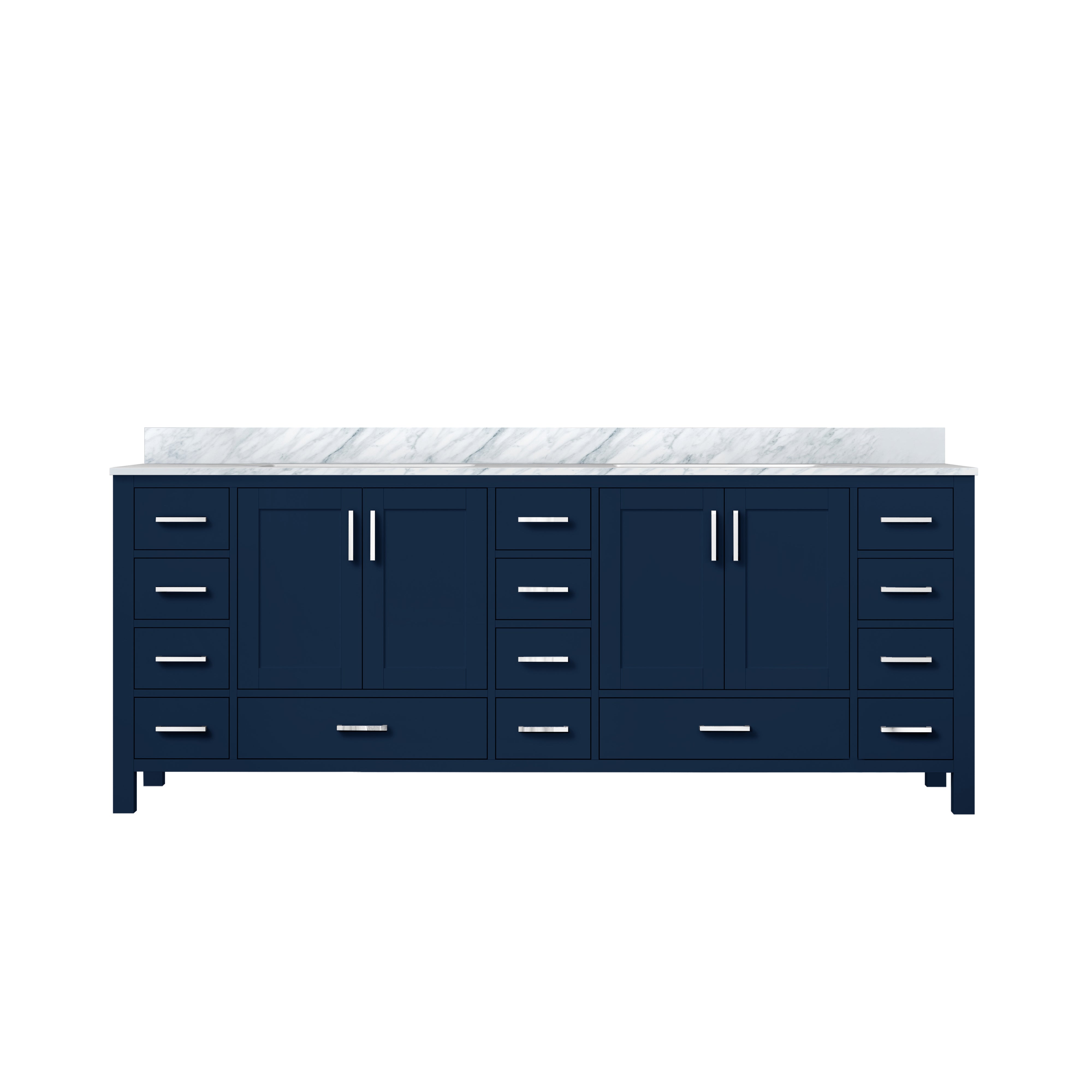 Jacques 84 in. W x 22 in. D Navy Blue Double Bath Vanity