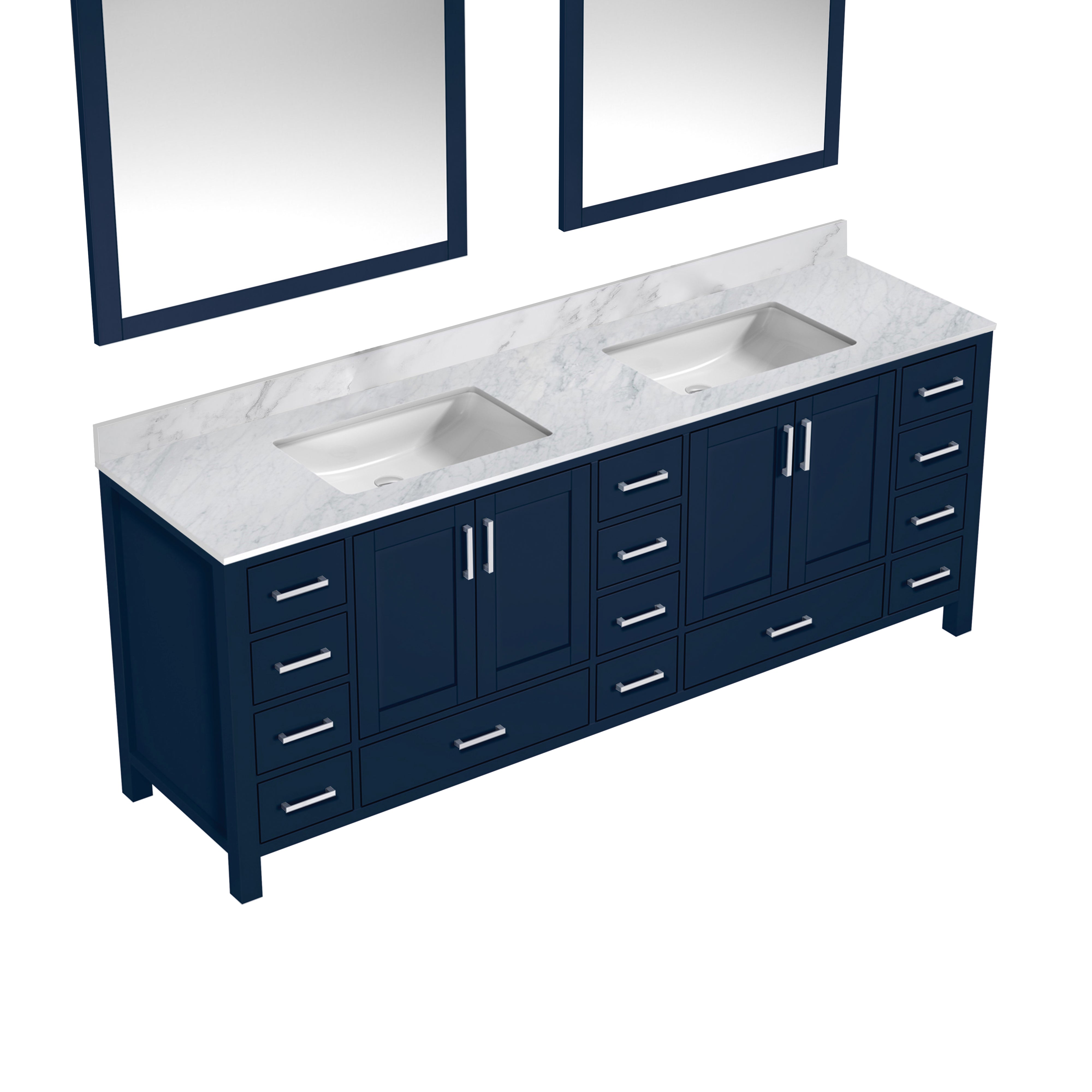 Jacques 84 in. W x 22 in. D Navy Blue Double Bath Vanity