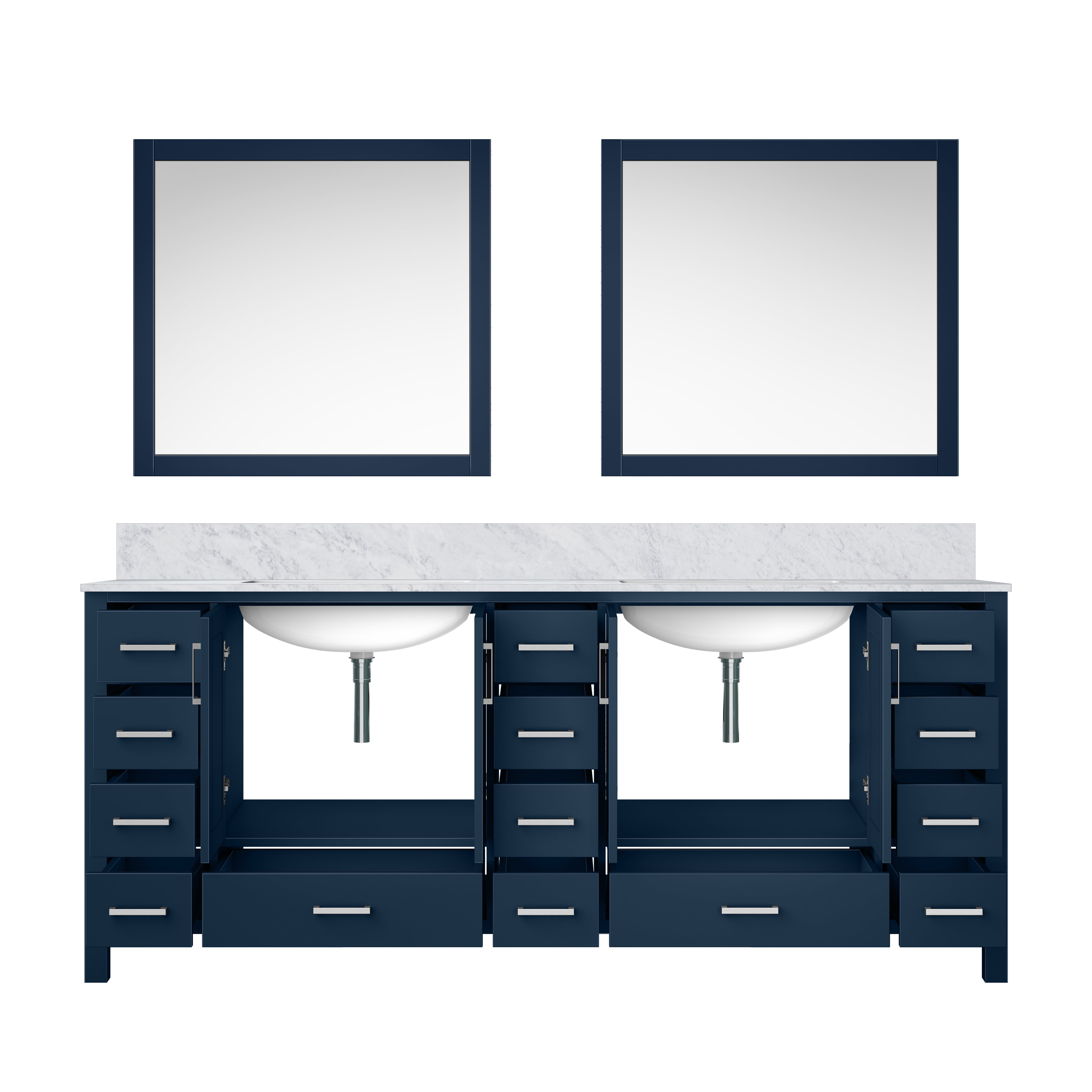 Jacques 84 in. W x 22 in. D Navy Blue Double Bath Vanity