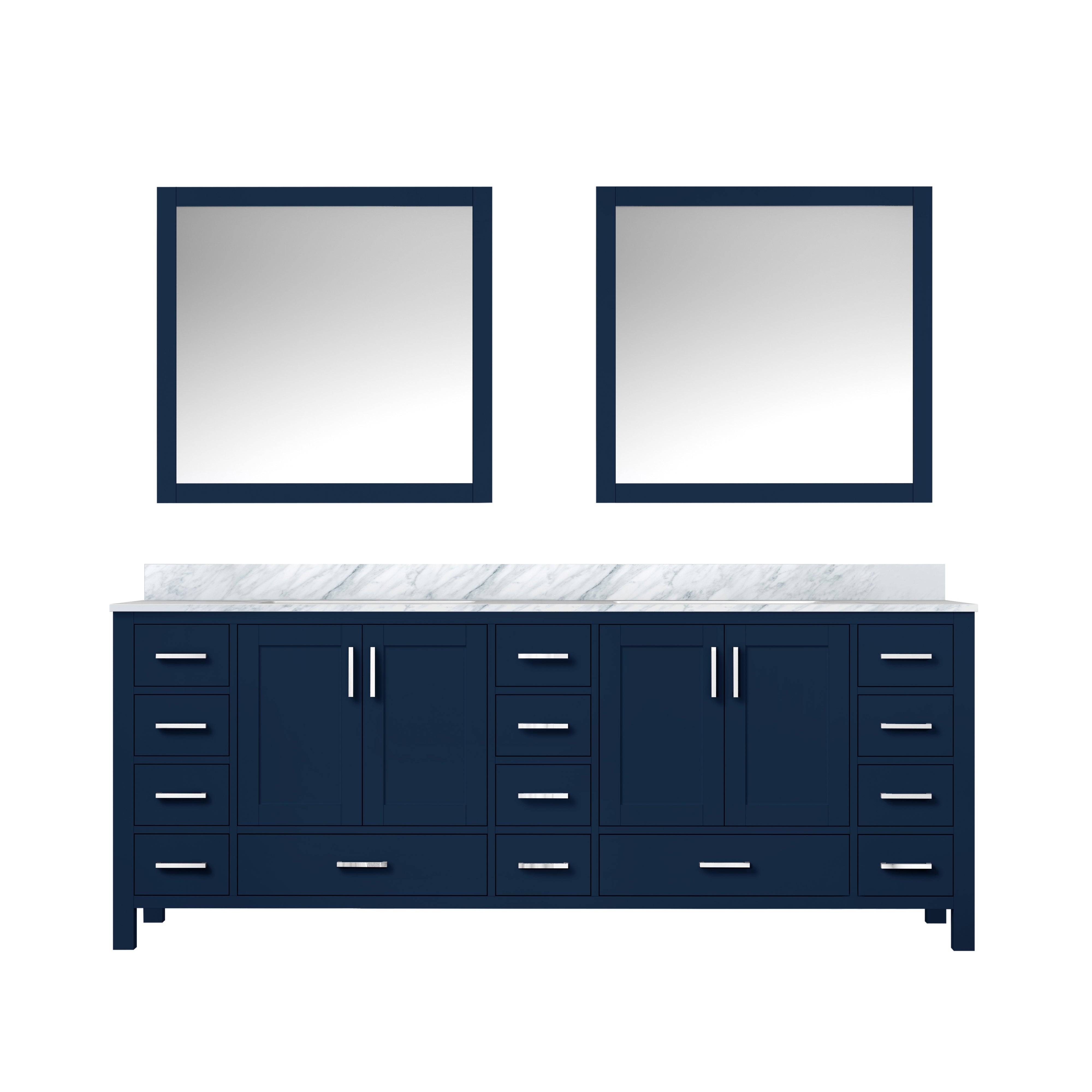 Jacques 84 in. W x 22 in. D Navy Blue Double Bath Vanity