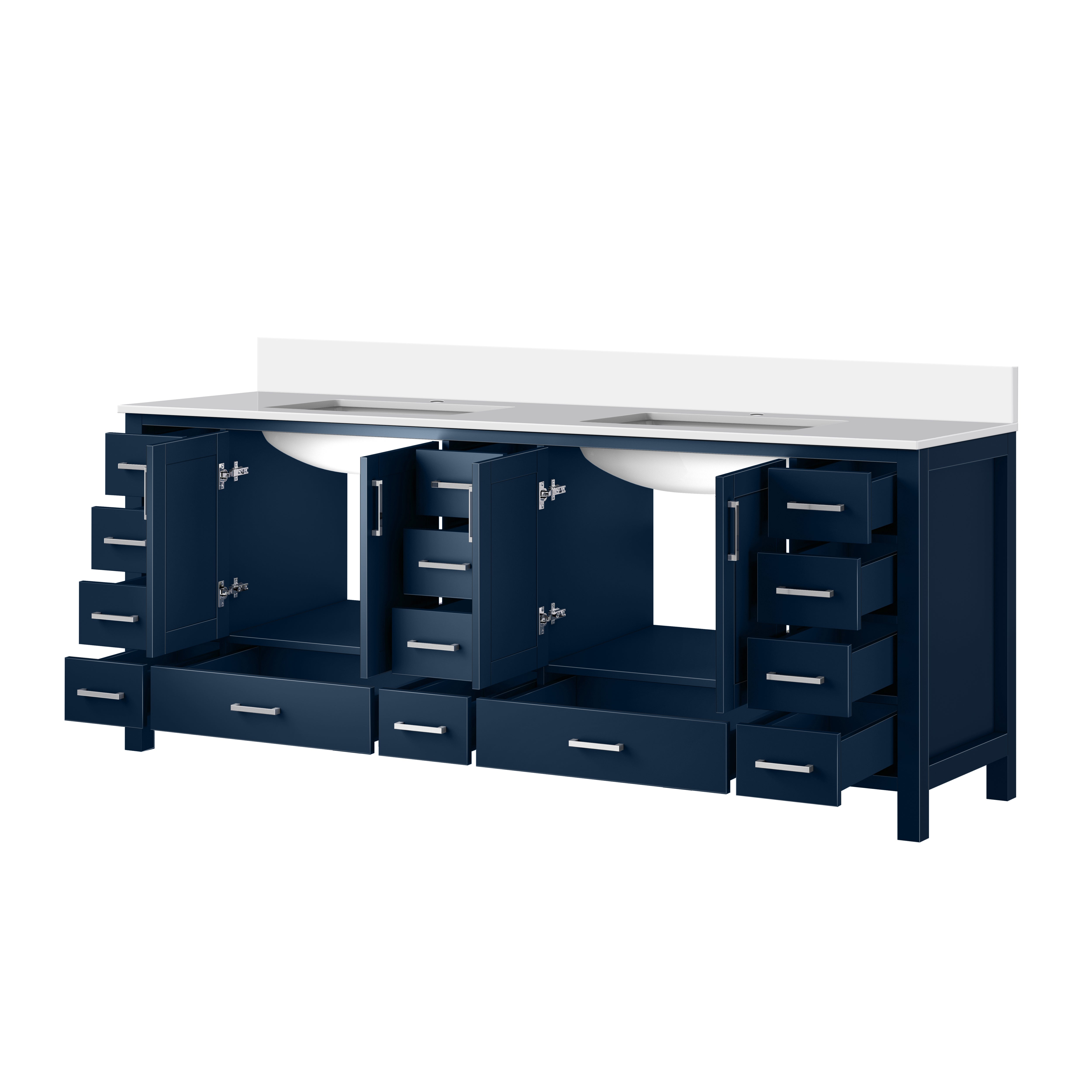 Jacques 84 in. W x 22 in. D Navy Blue Double Bath Vanity