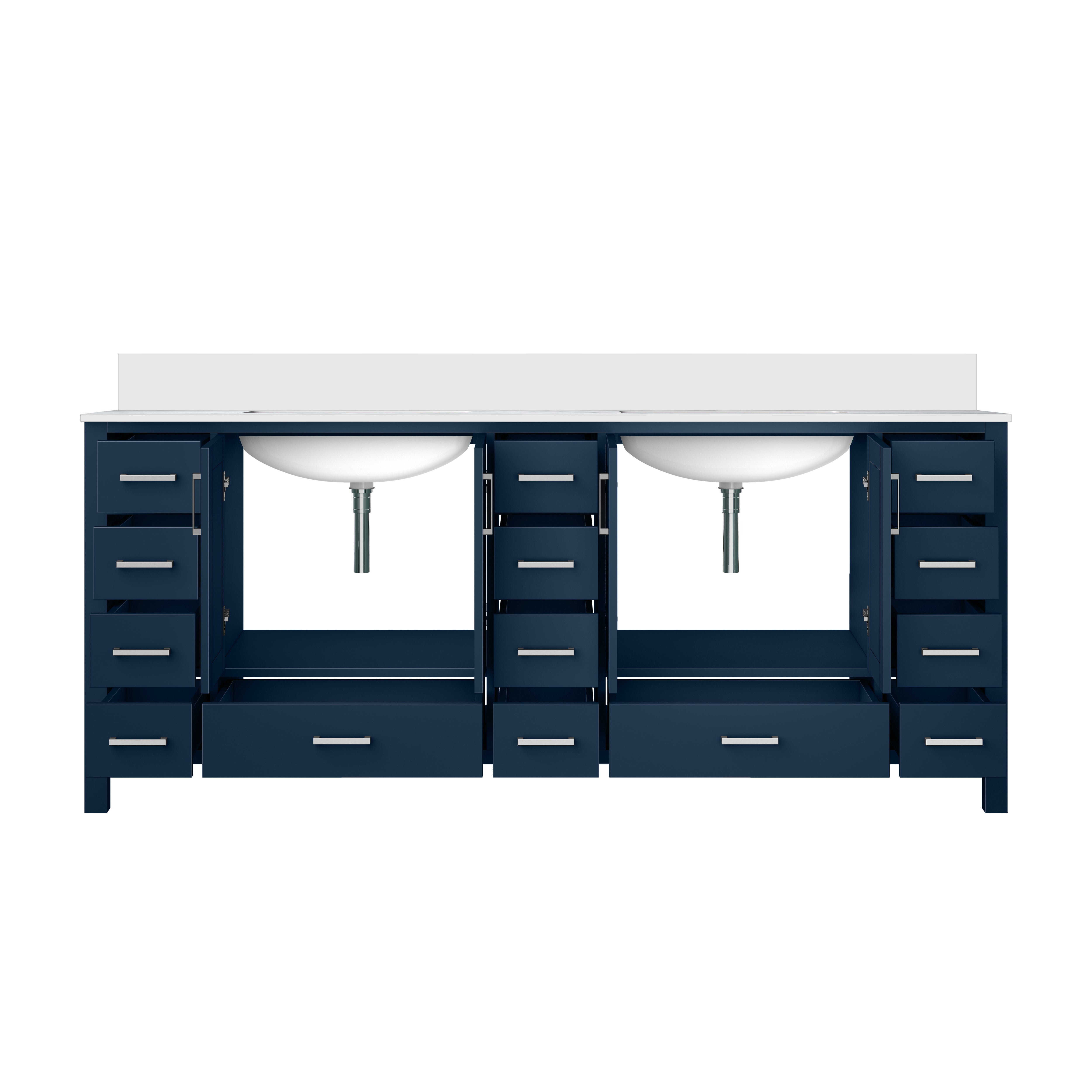 Jacques 84 in. W x 22 in. D Navy Blue Double Bath Vanity