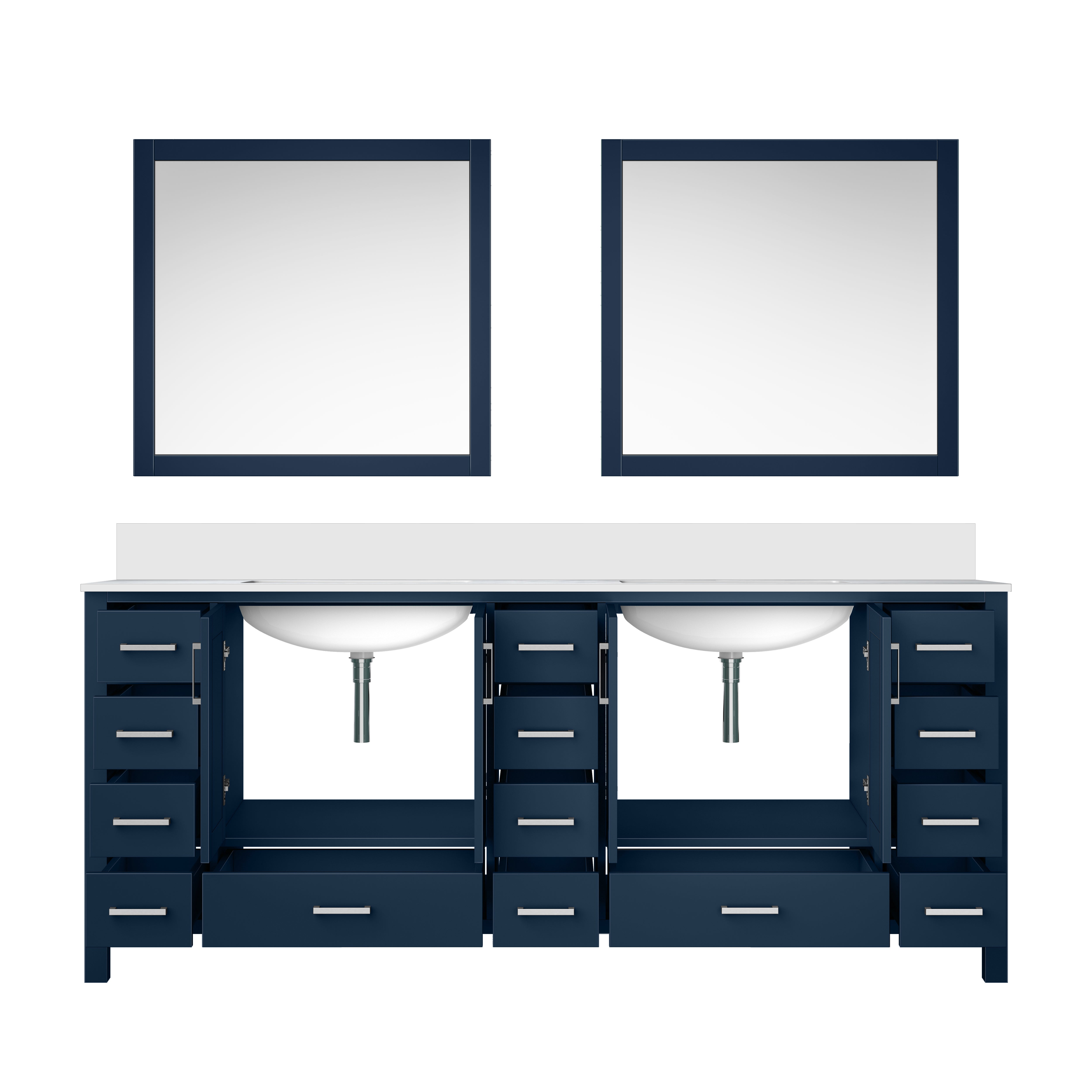 Jacques 84 in. W x 22 in. D Navy Blue Double Bath Vanity