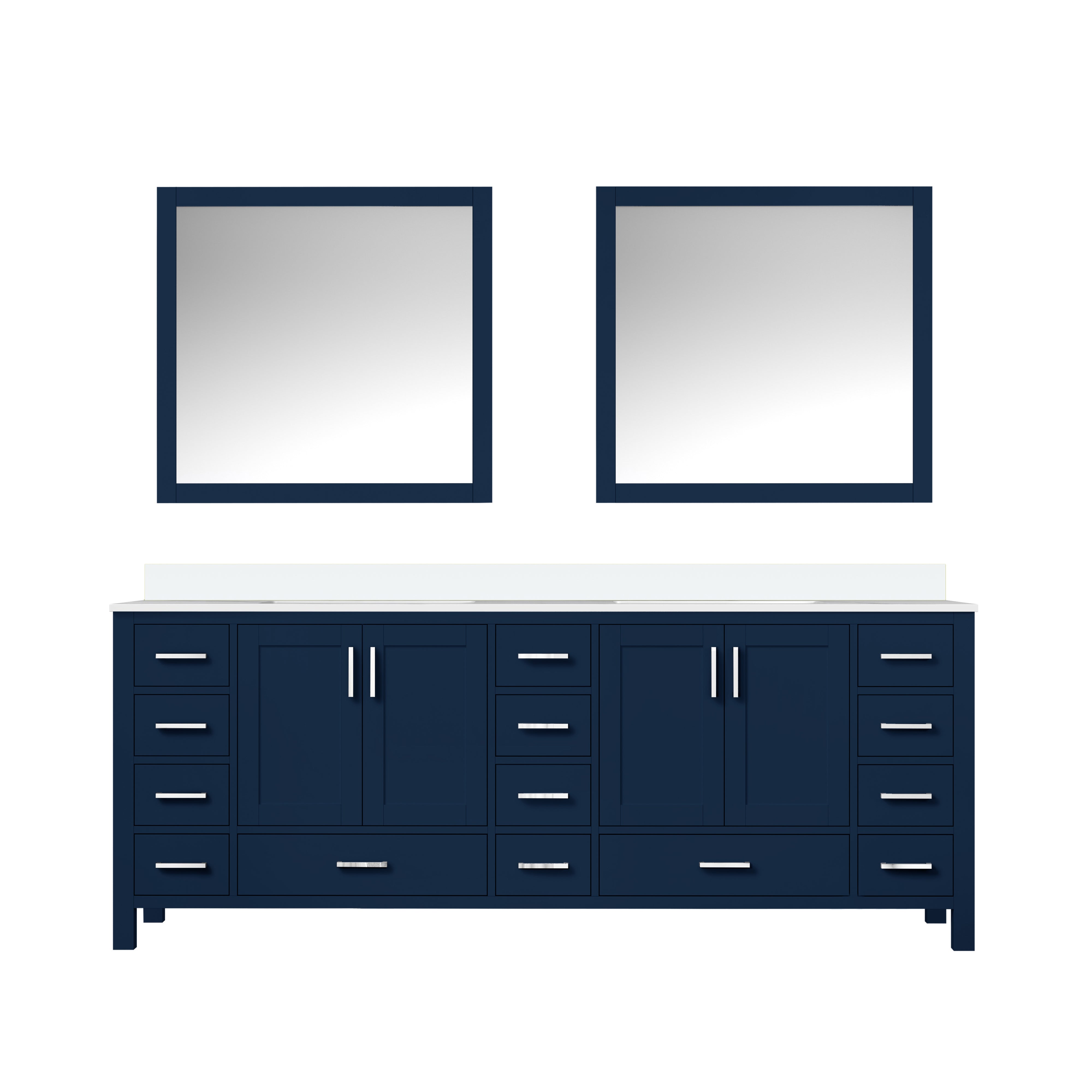 Jacques 84 in. W x 22 in. D Navy Blue Double Bath Vanity