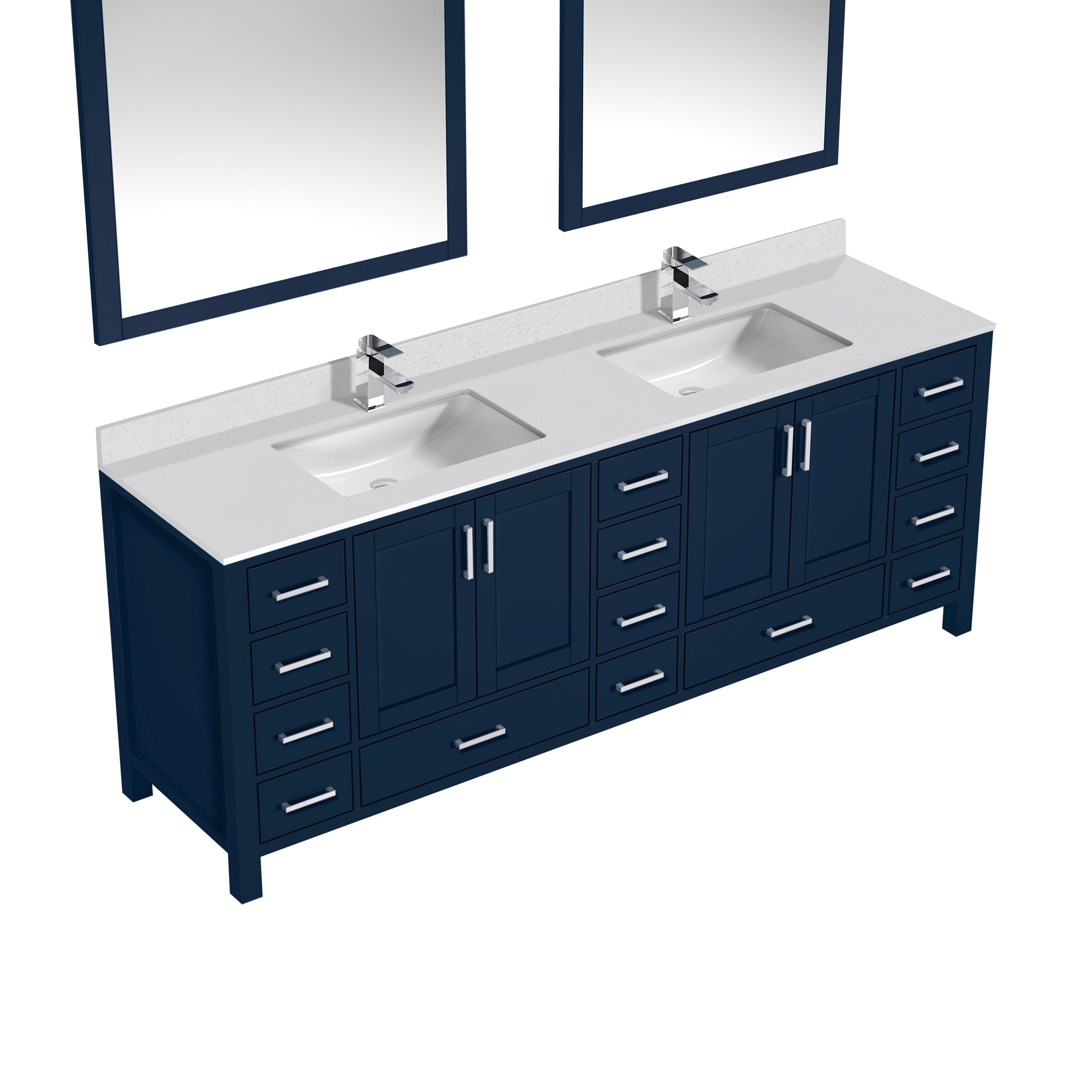 Jacques 84 in. W x 22 in. D Navy Blue Double Bath Vanity