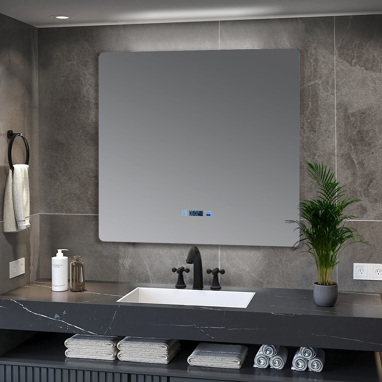Lugano 36 in. W x 32 in. H LED Bathroom Vanity Mirror