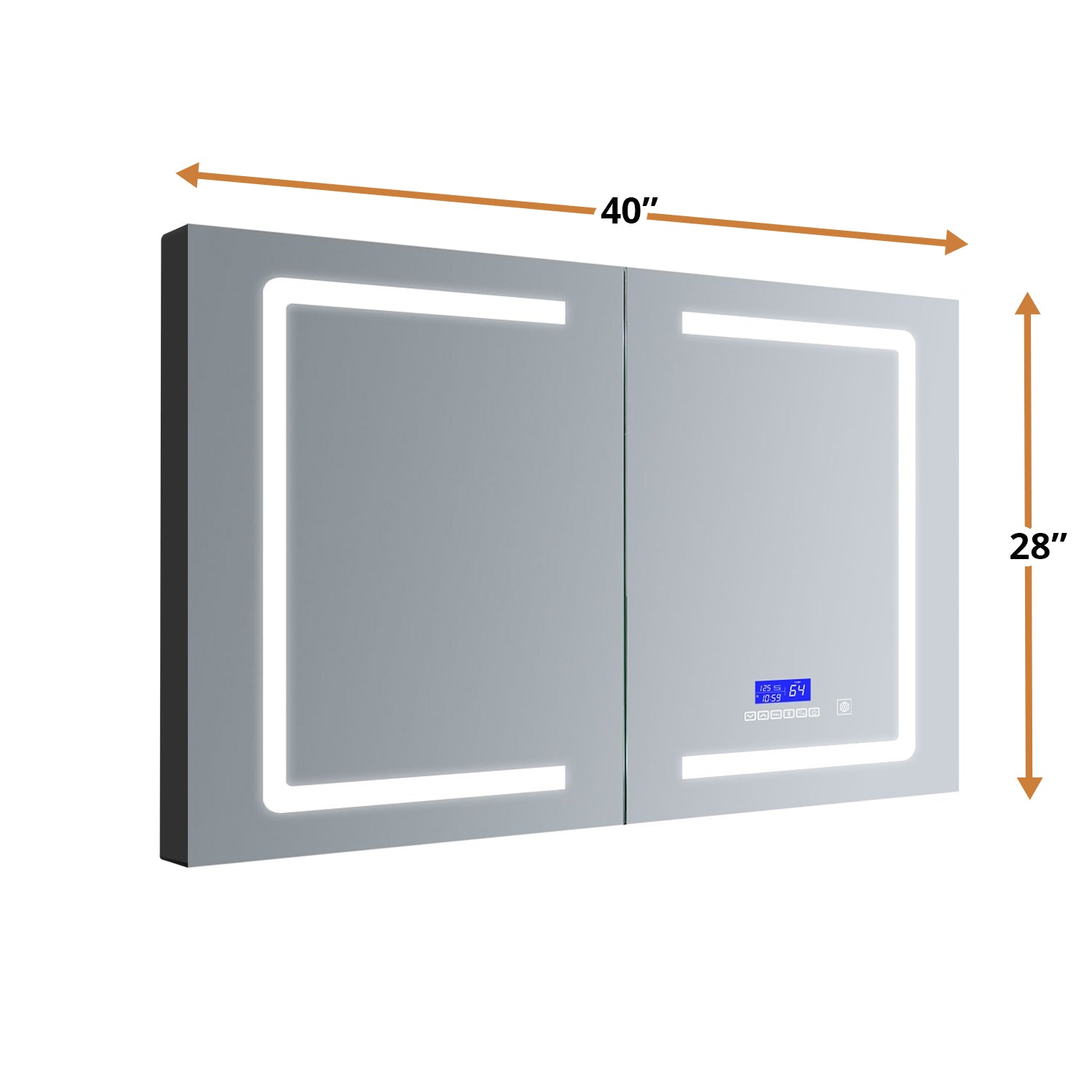 Lesina 40 in. W x 28 in. H Surface-Mount LED Mirror Medicine Cabinet with Defogger