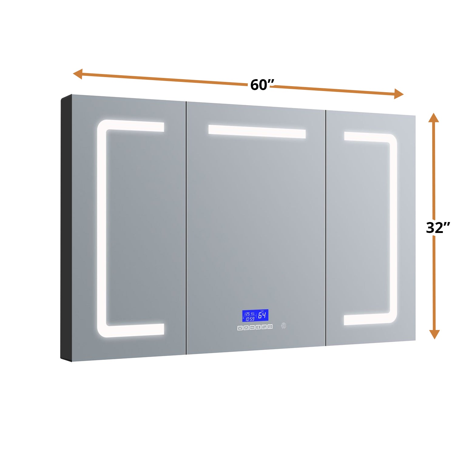 Lesina 60 in. W x 32 in. H Surface-Mount LED Mirror Medicine Cabinet with Defogger