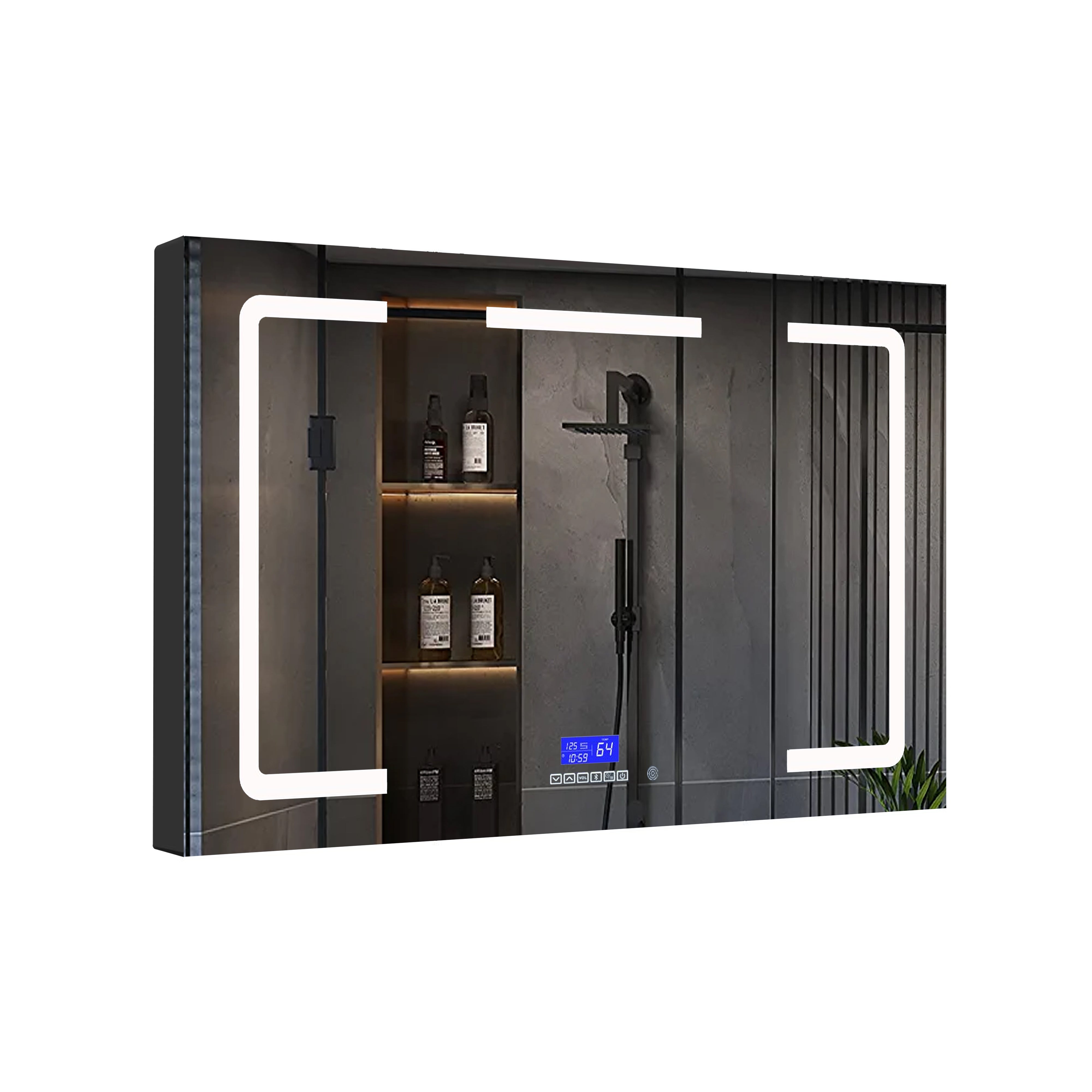 Lesina 60 in. W x 32 in. H Surface-Mount LED Mirror Medicine Cabinet with Defogger