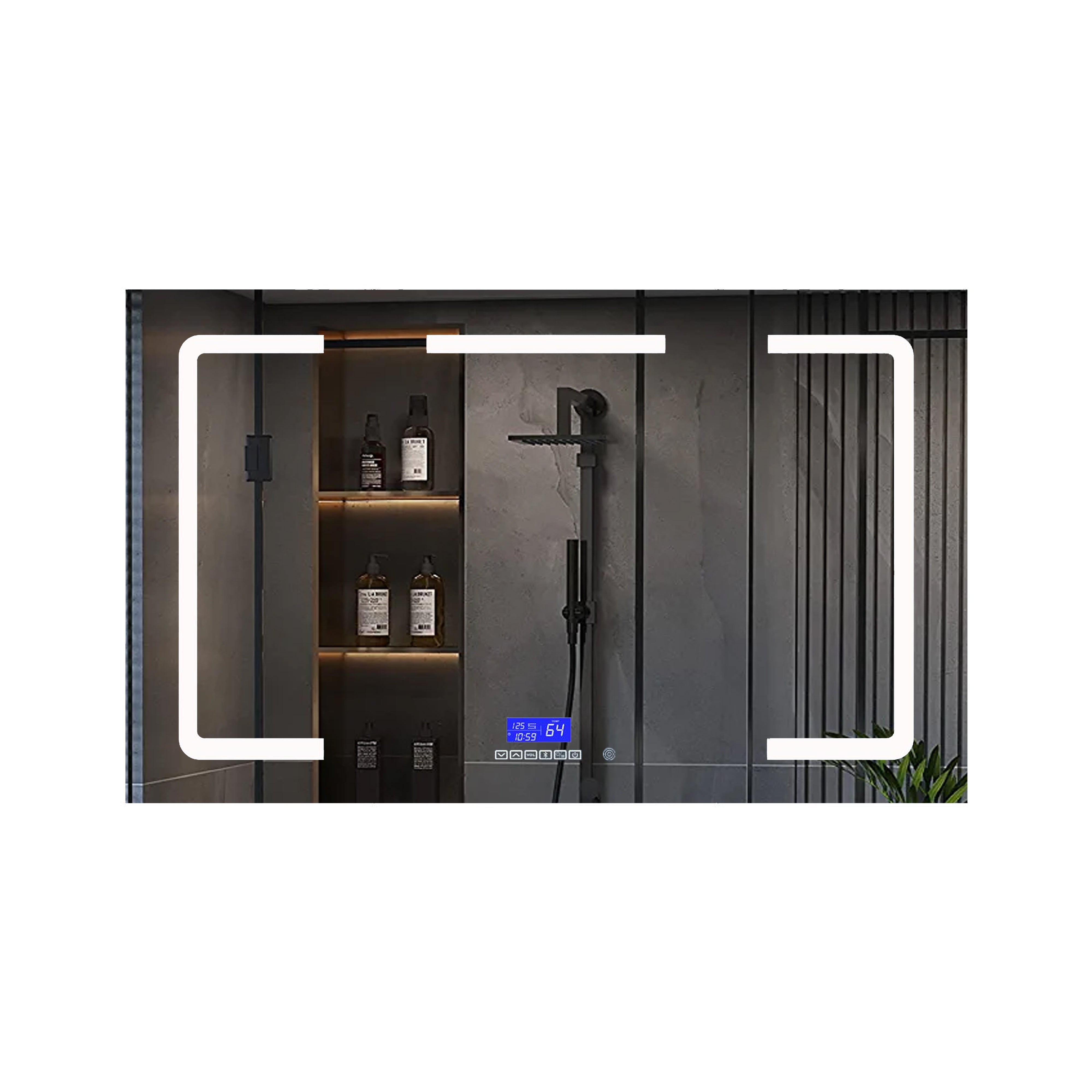 Lesina 60 in. W x 32 in. H Surface-Mount LED Mirror Medicine Cabinet with Defogger