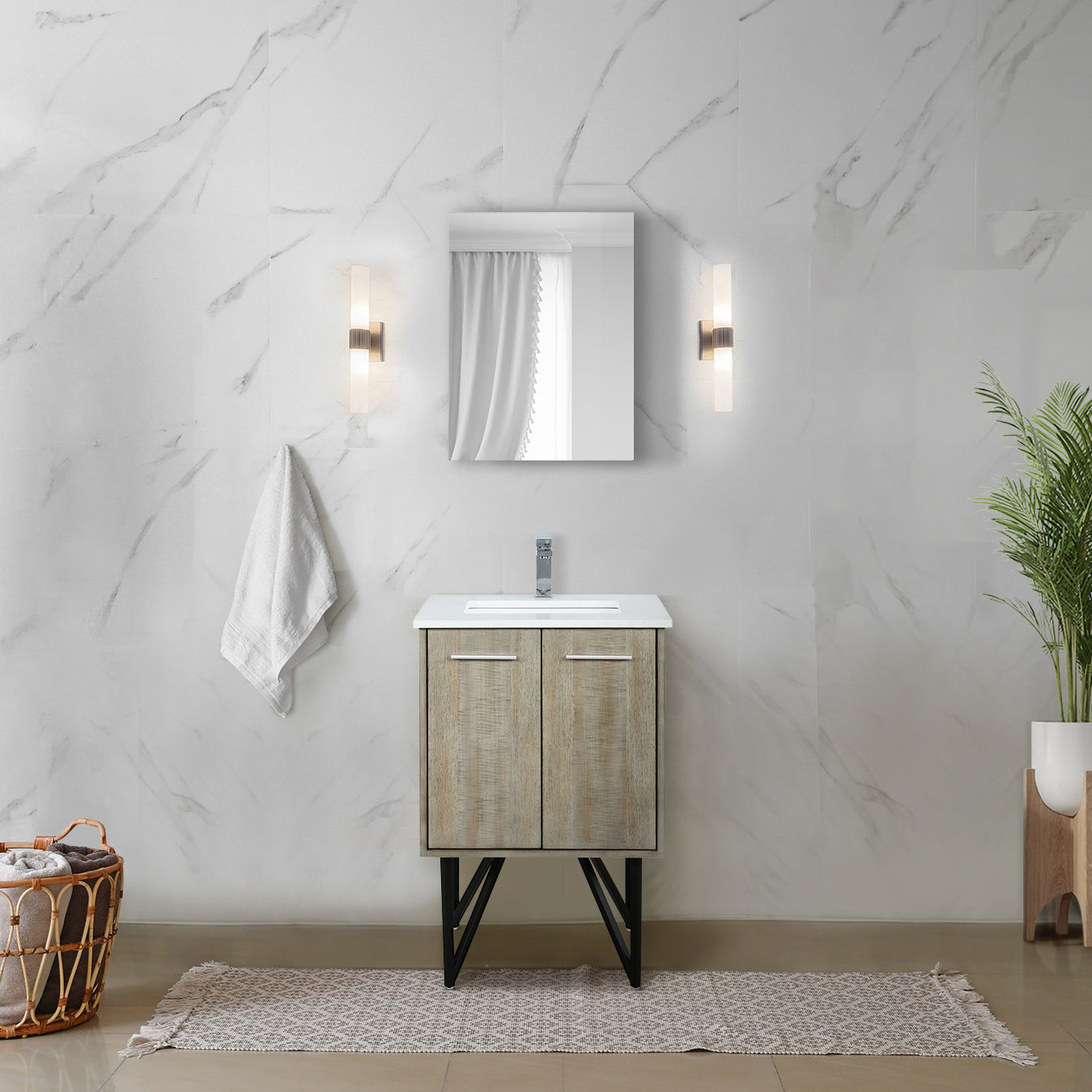 Lancy 24 in W x 20 in D Rustic Acacia Bath Vanity