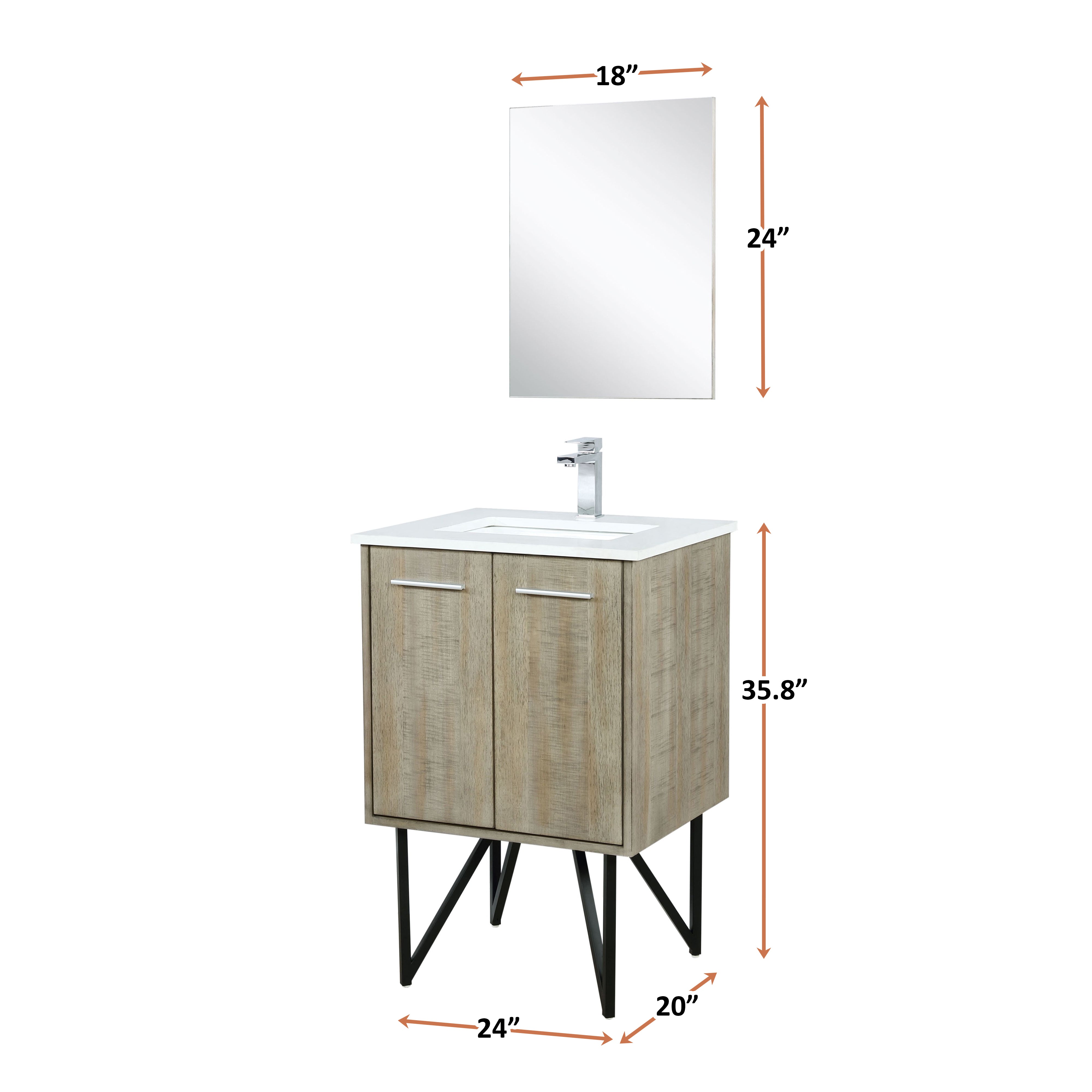 Lancy 24 in W x 20 in D Rustic Acacia Bath Vanity