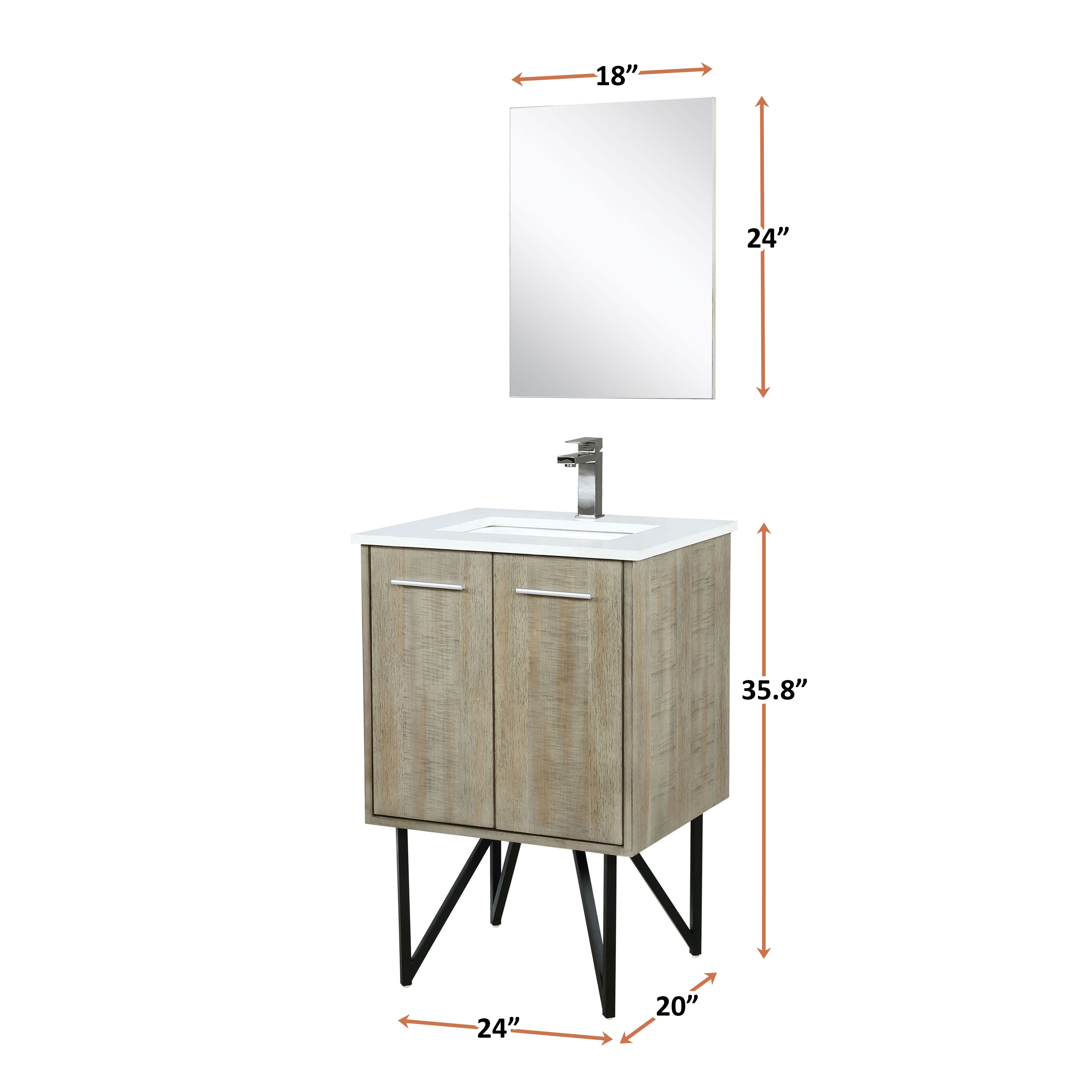 Lancy 24 in W x 20 in D Rustic Acacia Bath Vanity