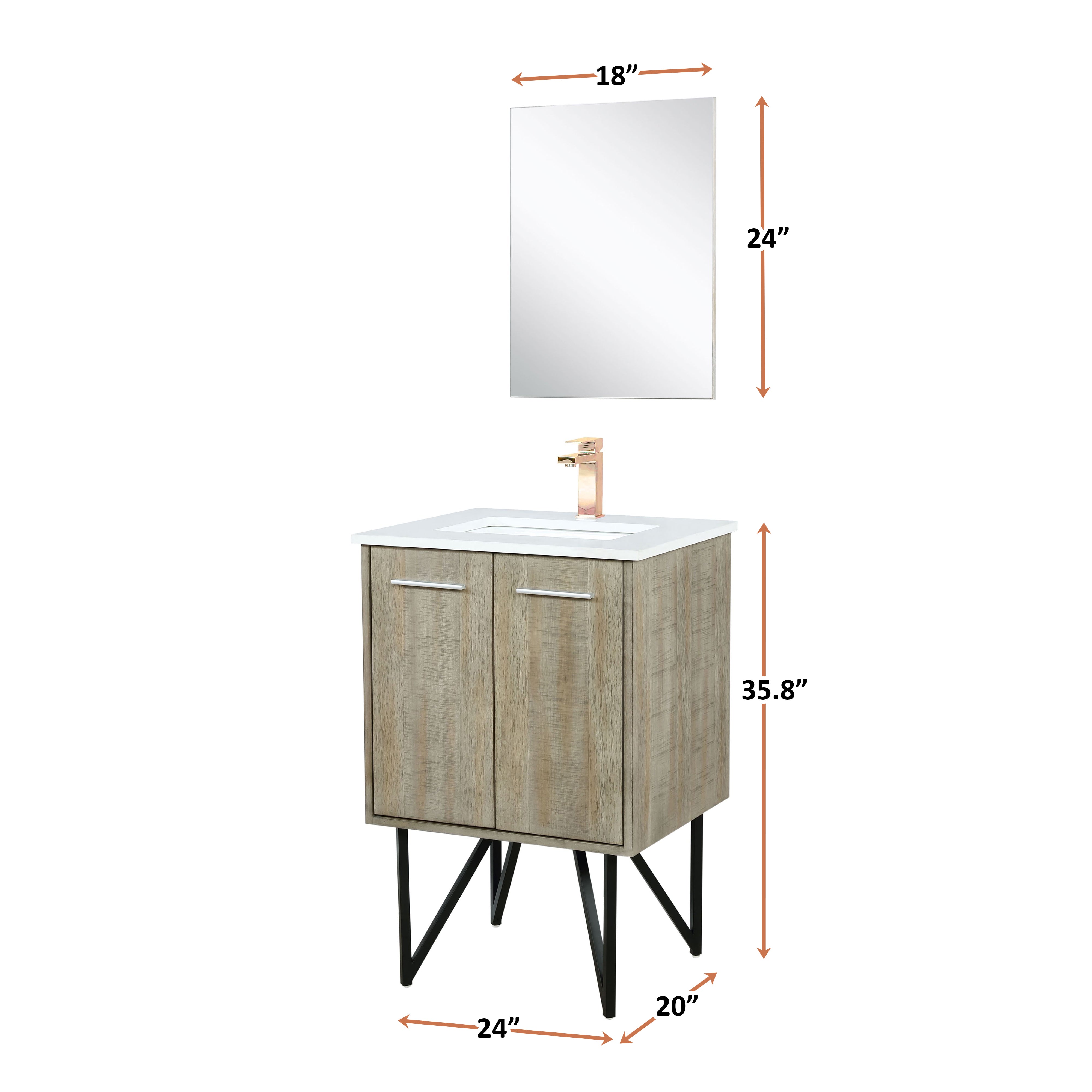 Lancy 24 in W x 20 in D Rustic Acacia Bath Vanity