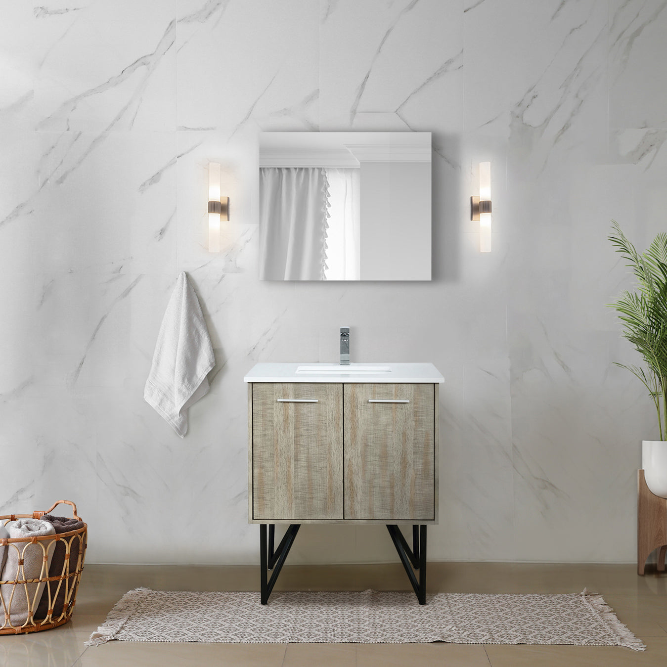 Lancy 30 in W x 20 in D Rustic Acacia Bath Vanity