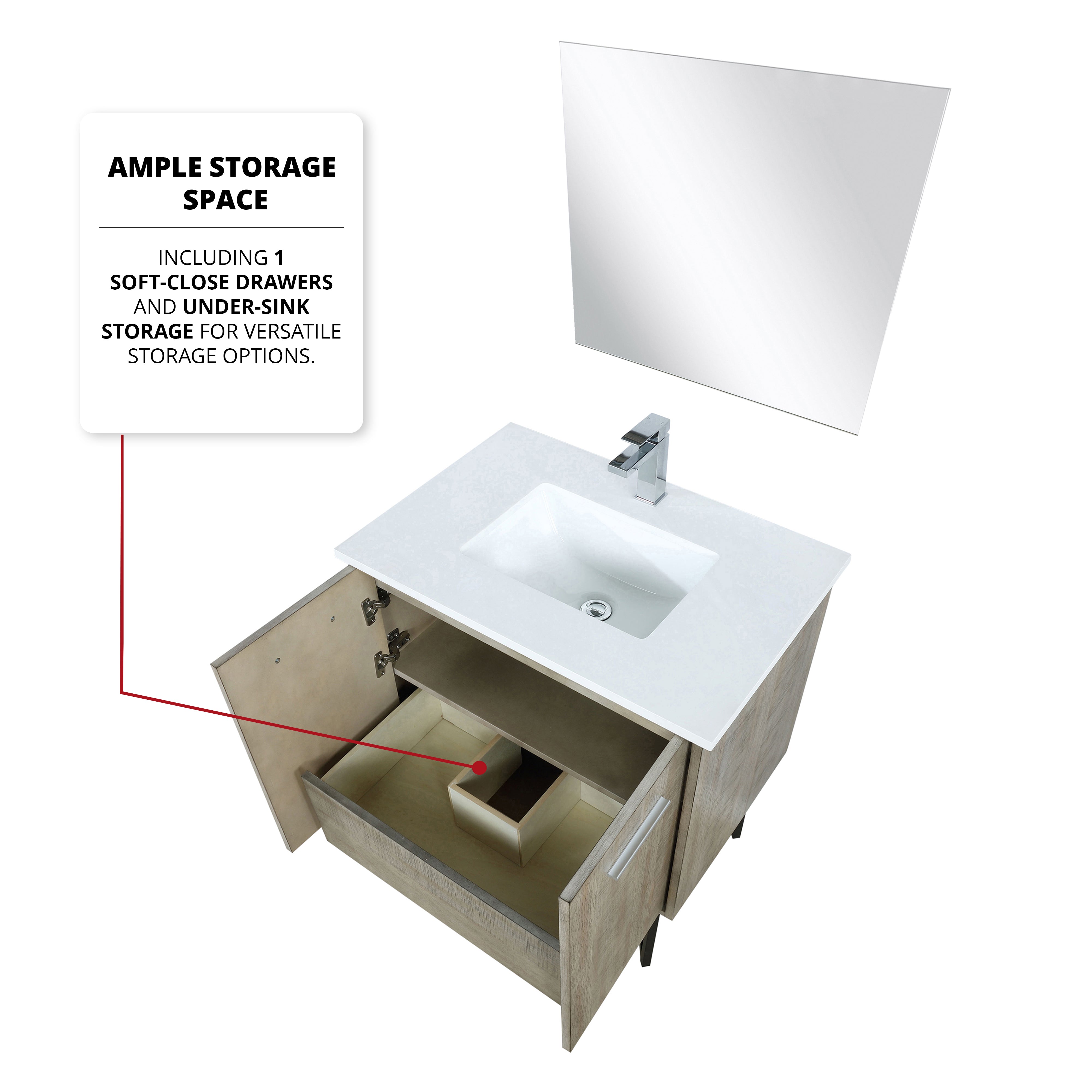 Lancy 30 in W x 20 in D Rustic Acacia Bath Vanity