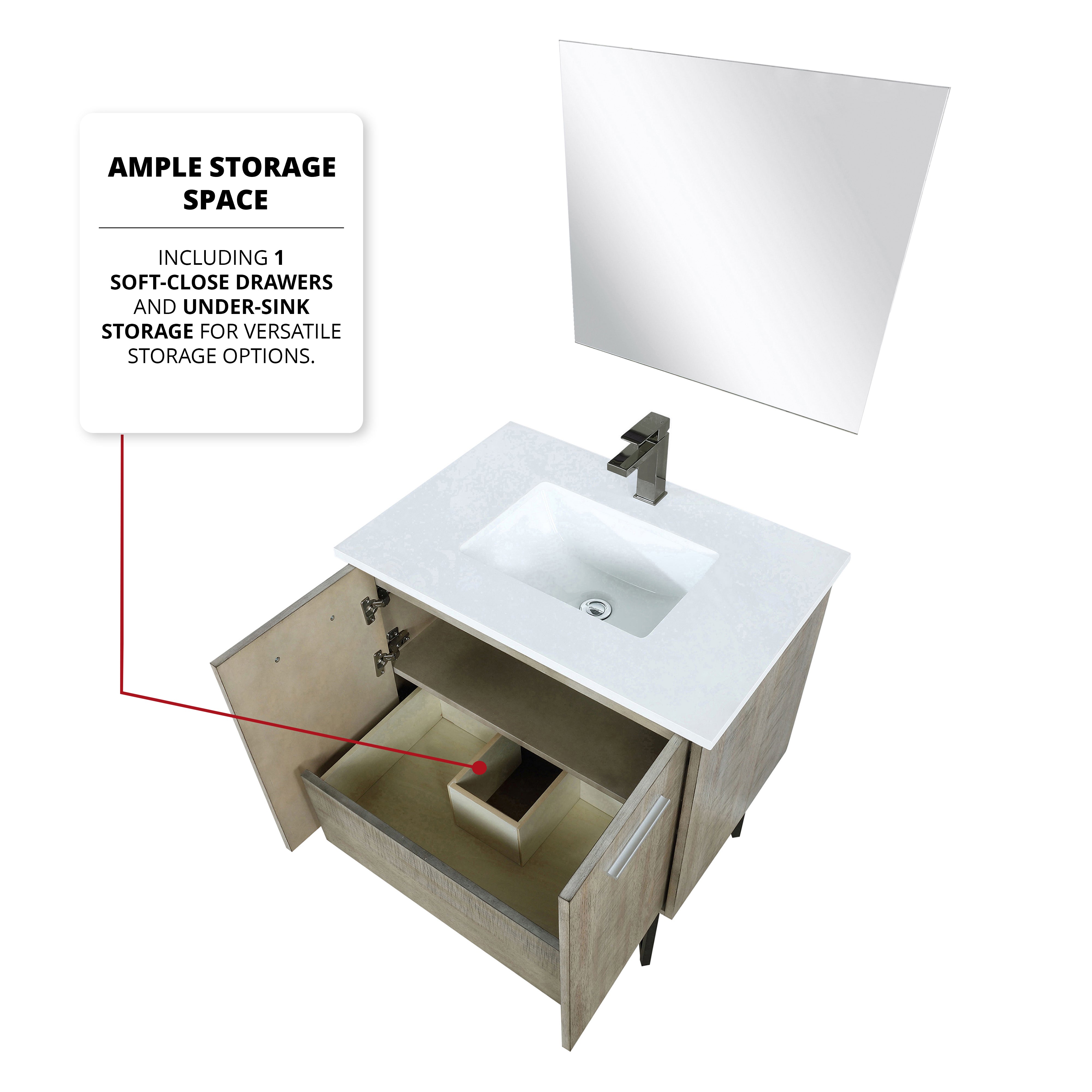 Lancy 30 in W x 20 in D Rustic Acacia Bath Vanity
