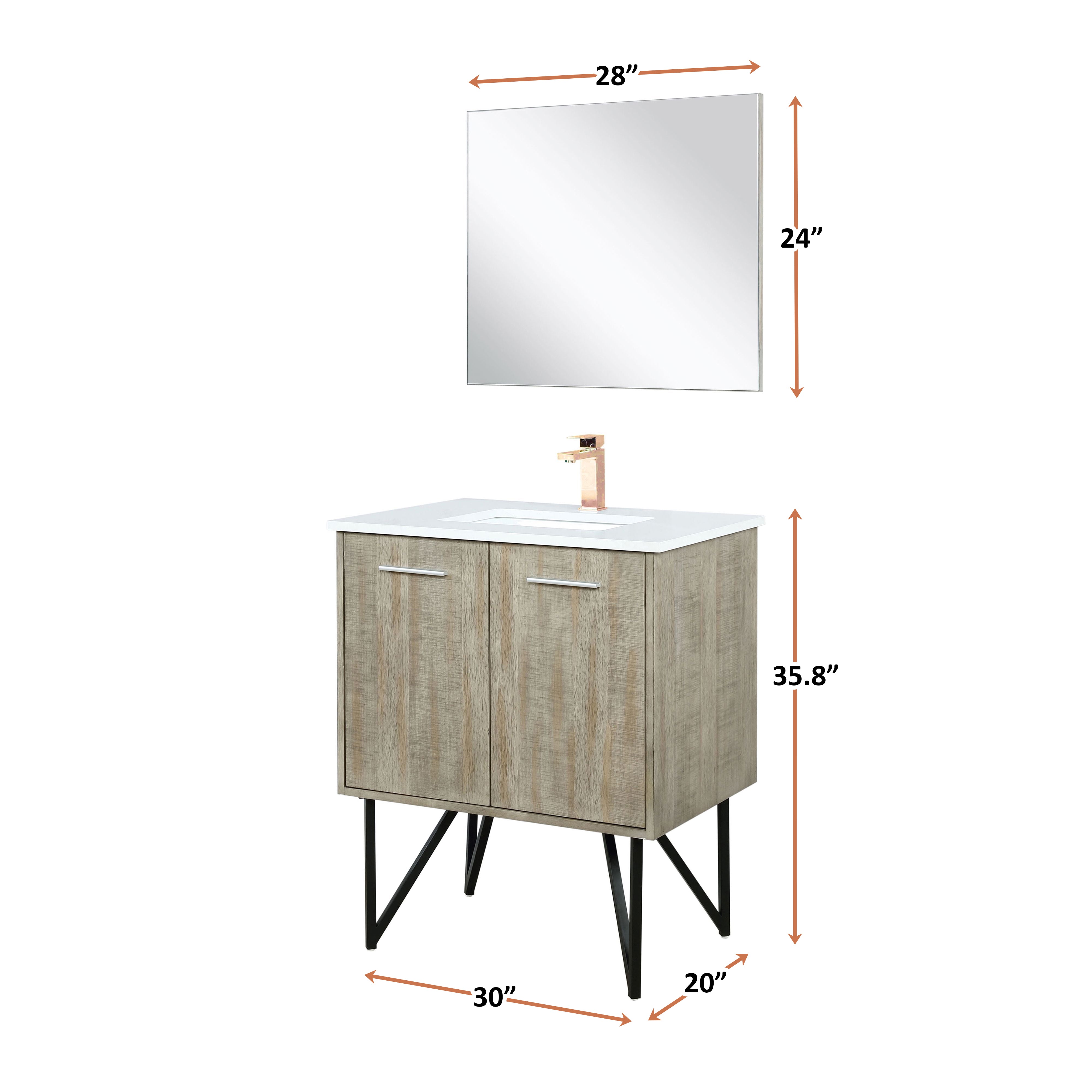 Lancy 30 in W x 20 in D Rustic Acacia Bath Vanity