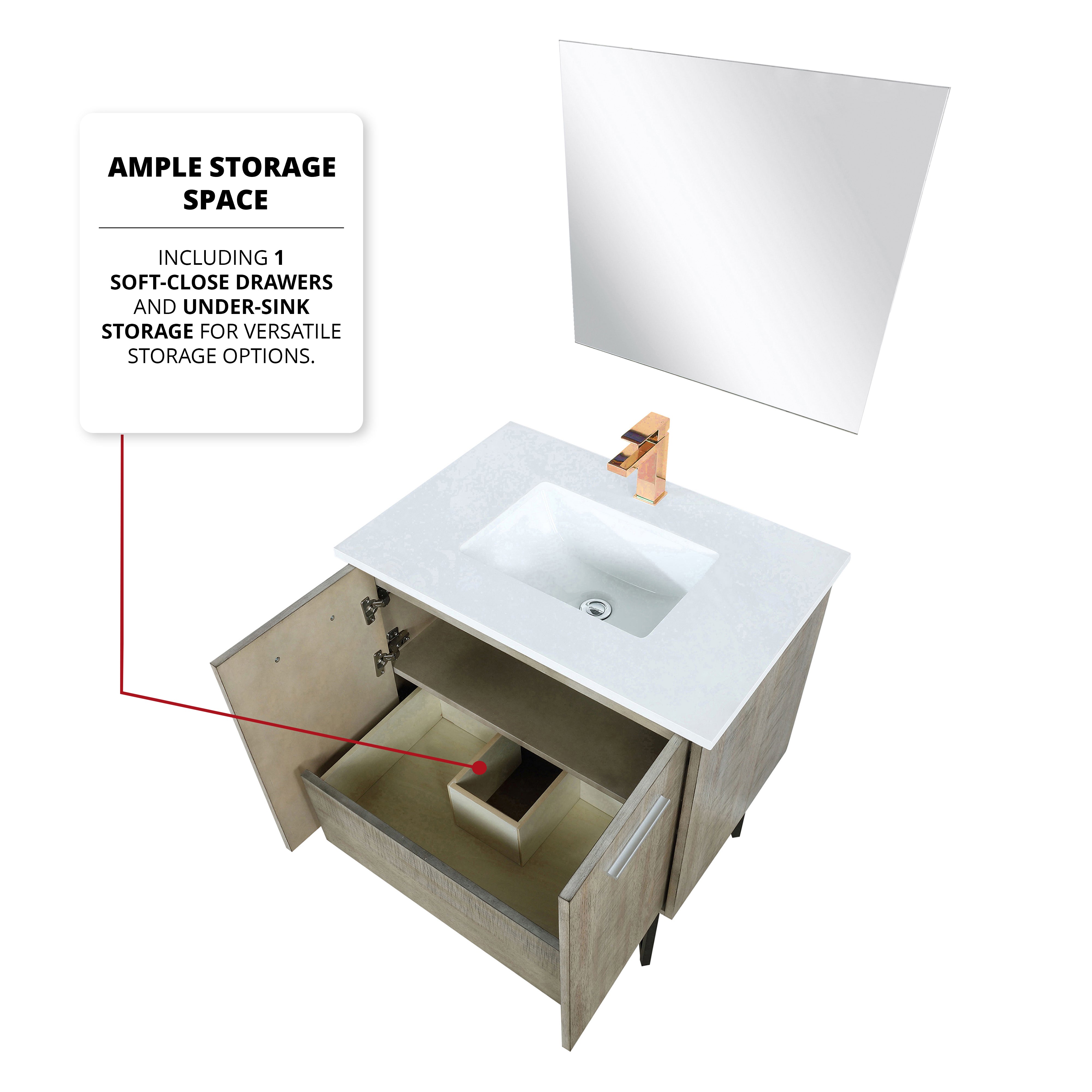 Lancy 30 in W x 20 in D Rustic Acacia Bath Vanity