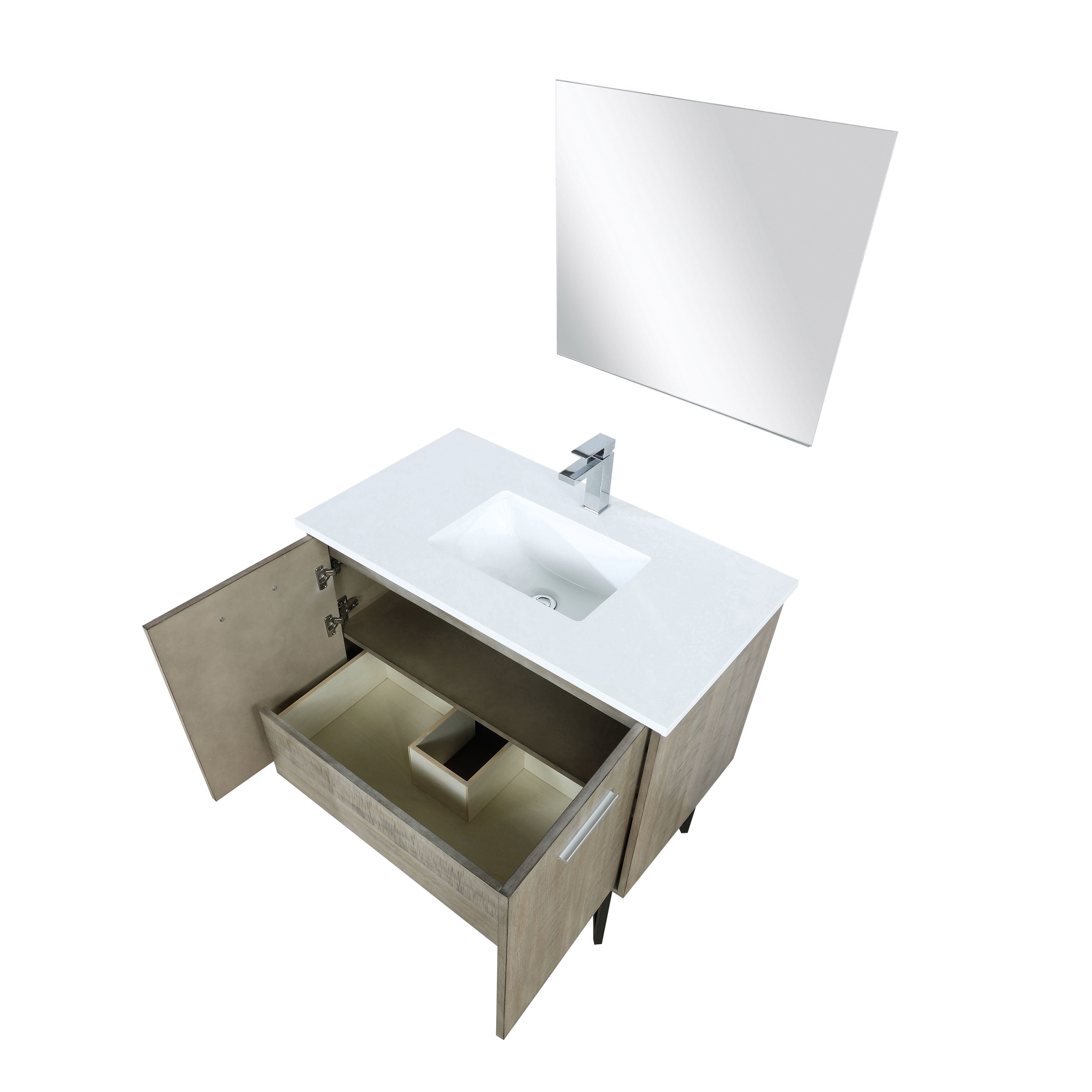 Lancy 36 in W x 20 in D Rustic Acacia Bath Vanity