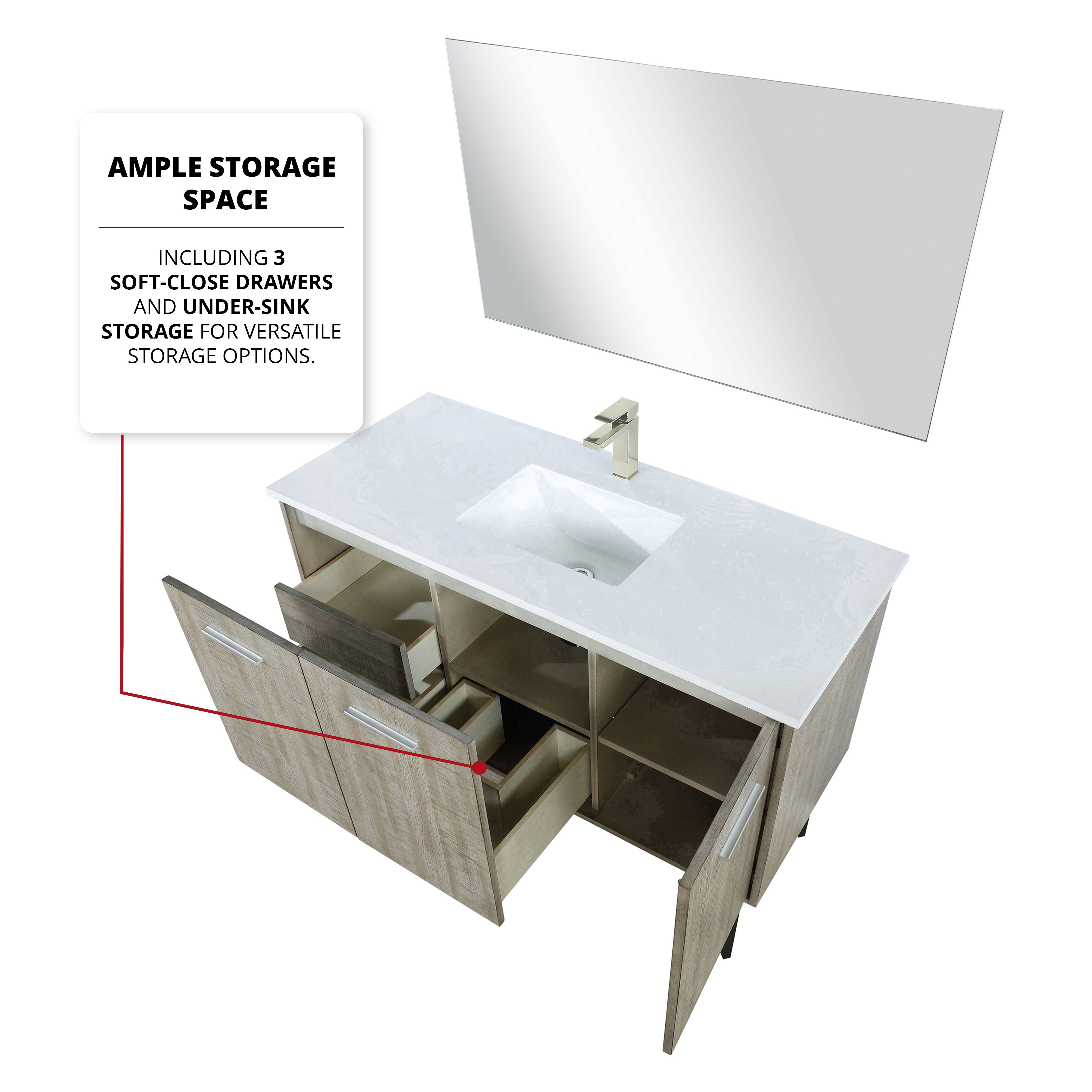 Lancy 48 in W x 20 in D Rustic Acacia Bath Vanity