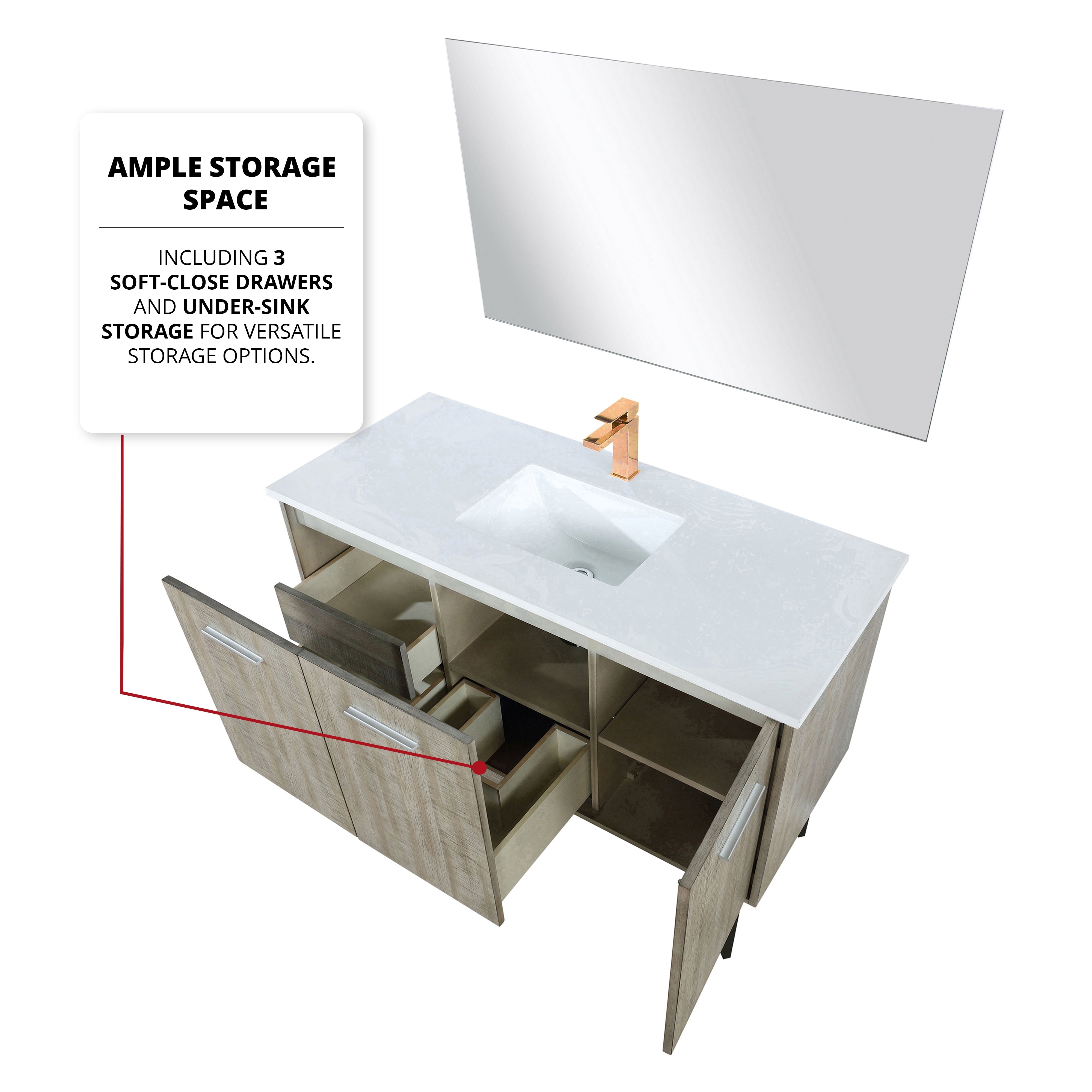 Lancy 48 in W x 20 in D Rustic Acacia Bath Vanity