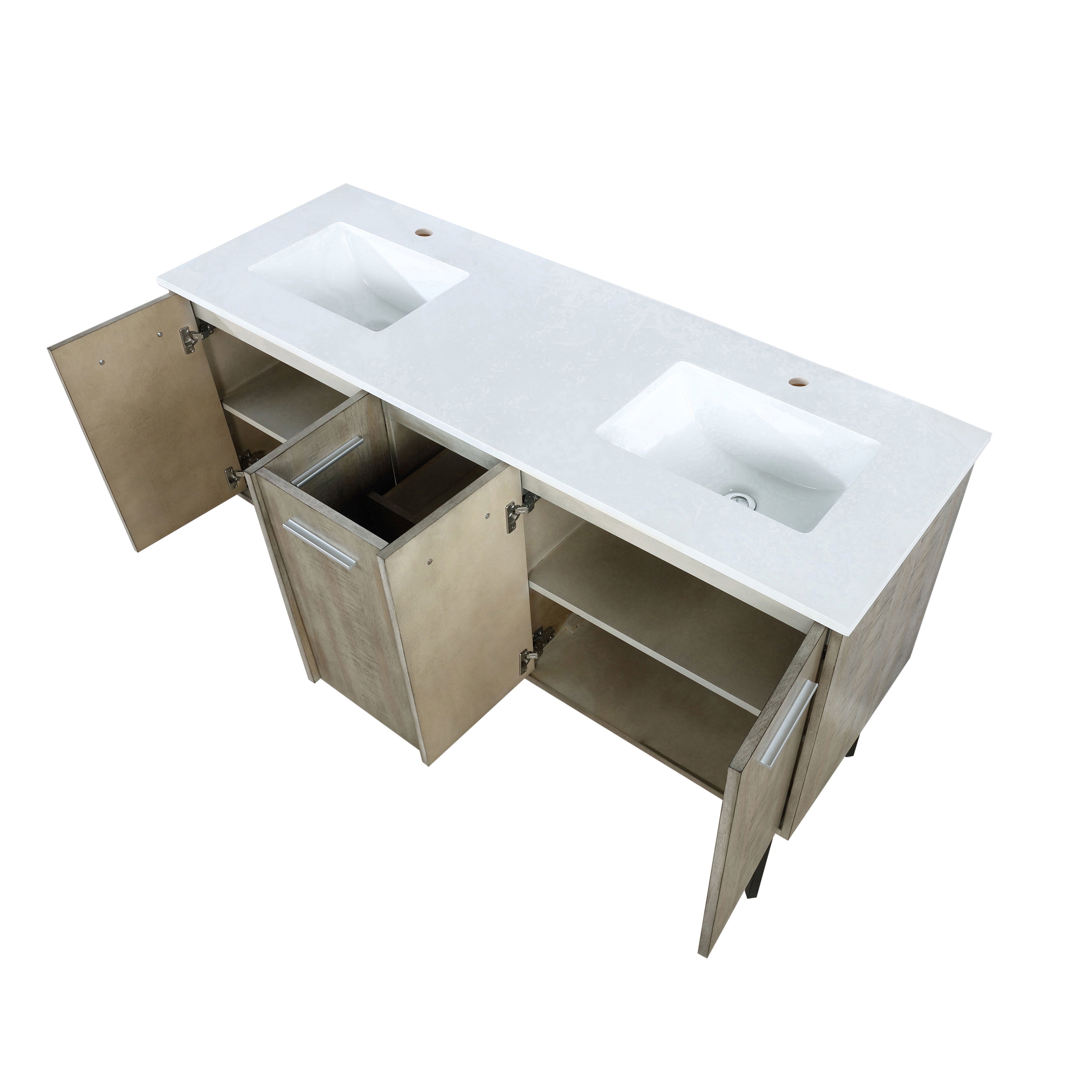 Lancy 60 in W x 20 in D Rustic Acacia Double Bath Vanity