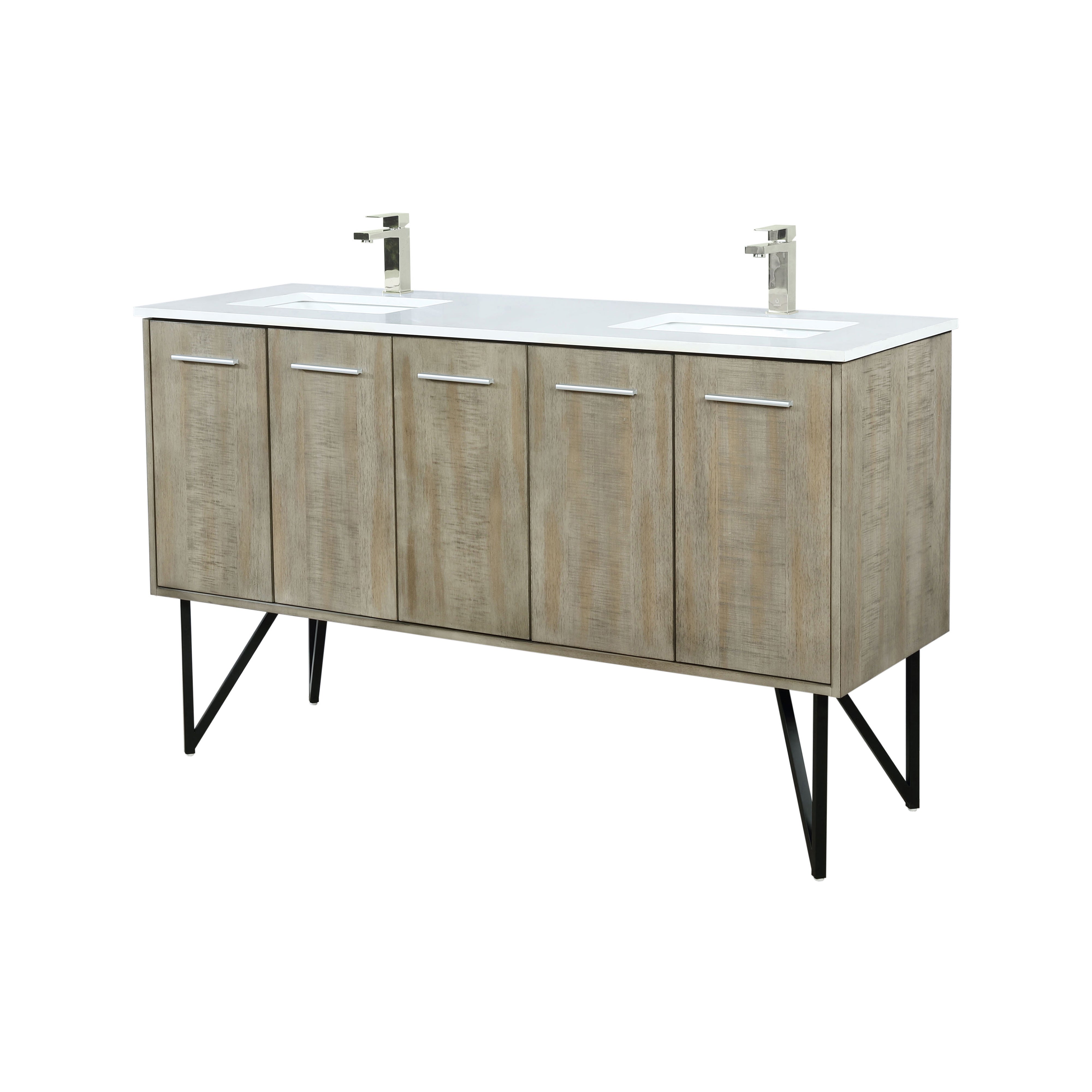 Lancy 60 in W x 20 in D Rustic Acacia Double Bath Vanity
