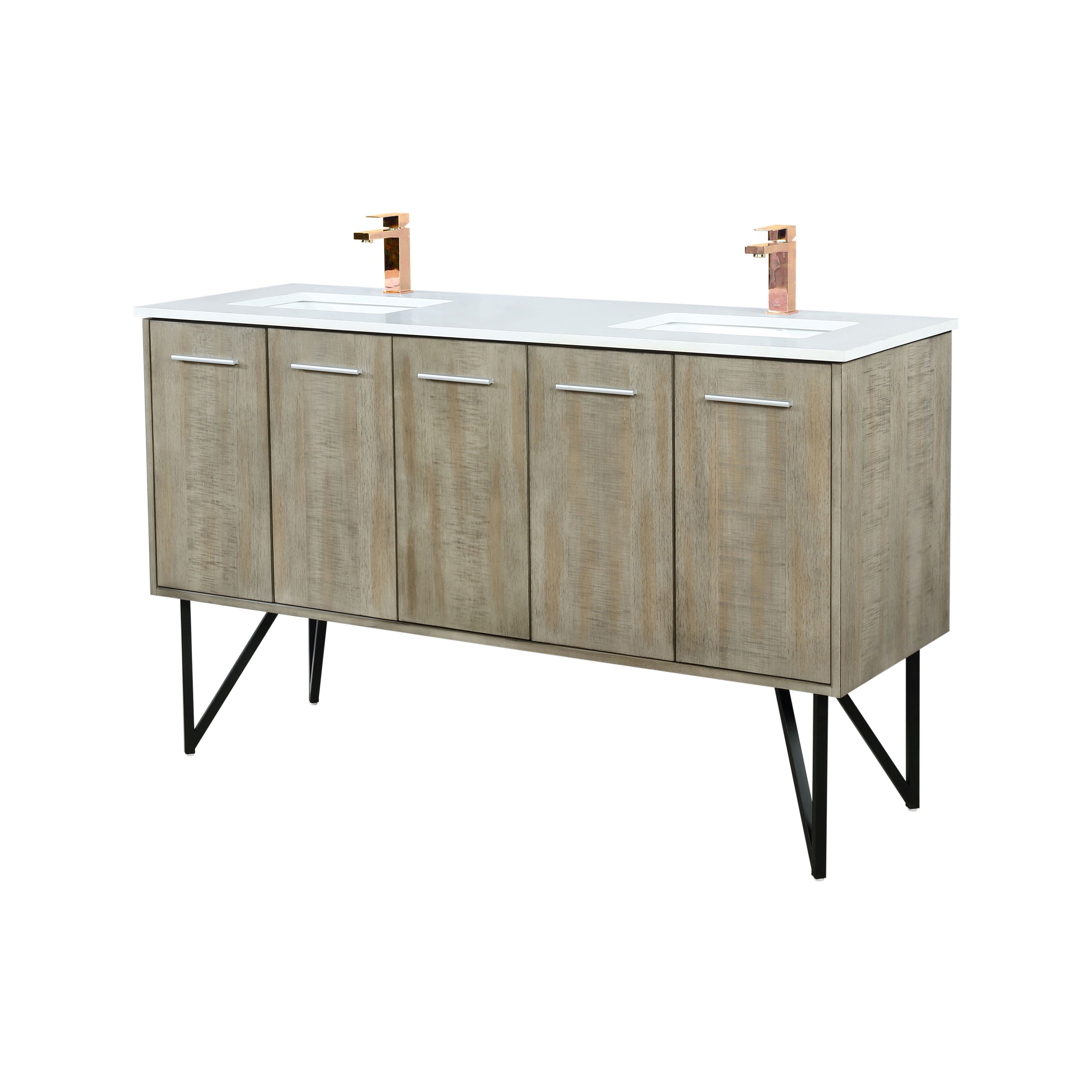 Lancy 60 in W x 20 in D Rustic Acacia Double Bath Vanity