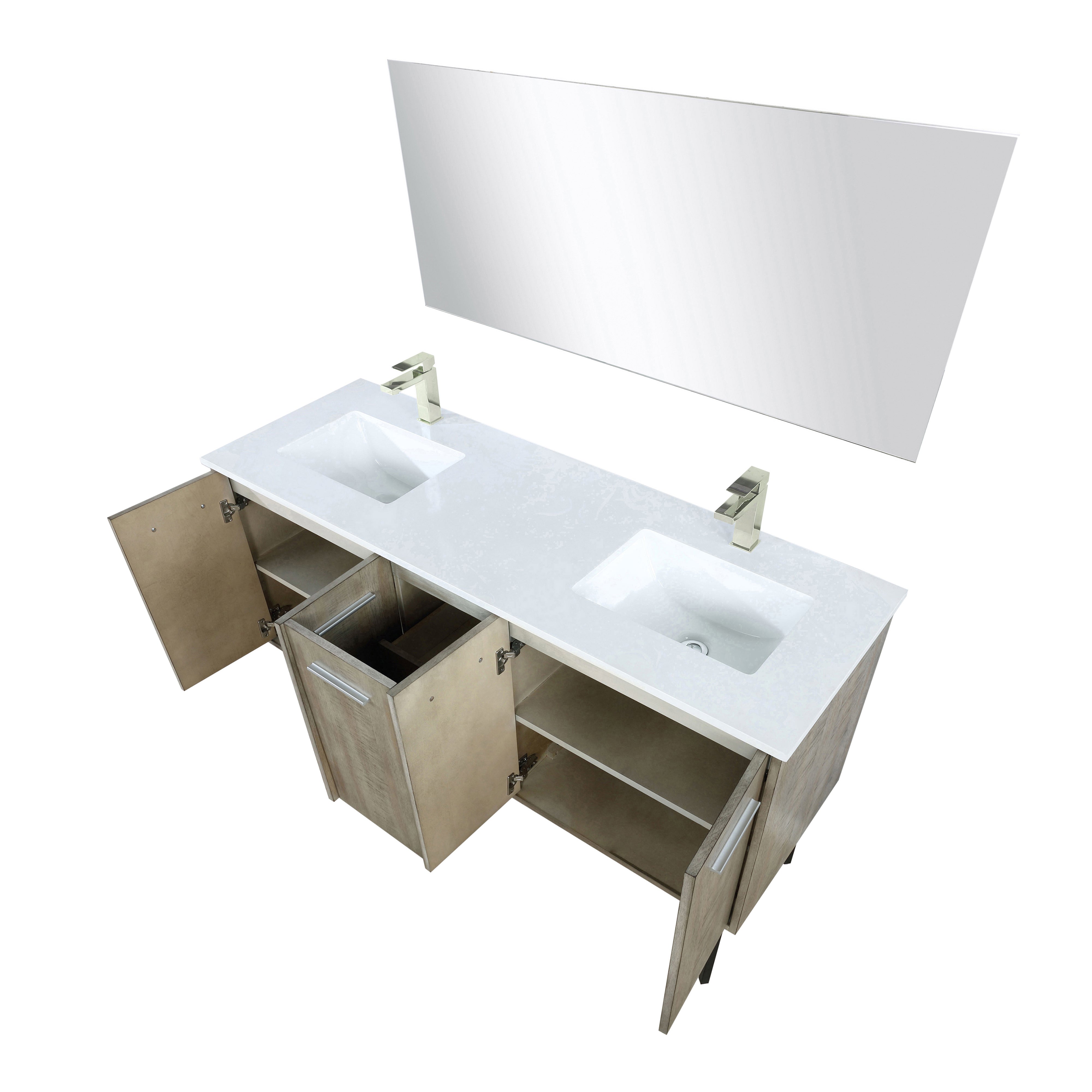 Lancy 60 in W x 20 in D Rustic Acacia Double Bath Vanity