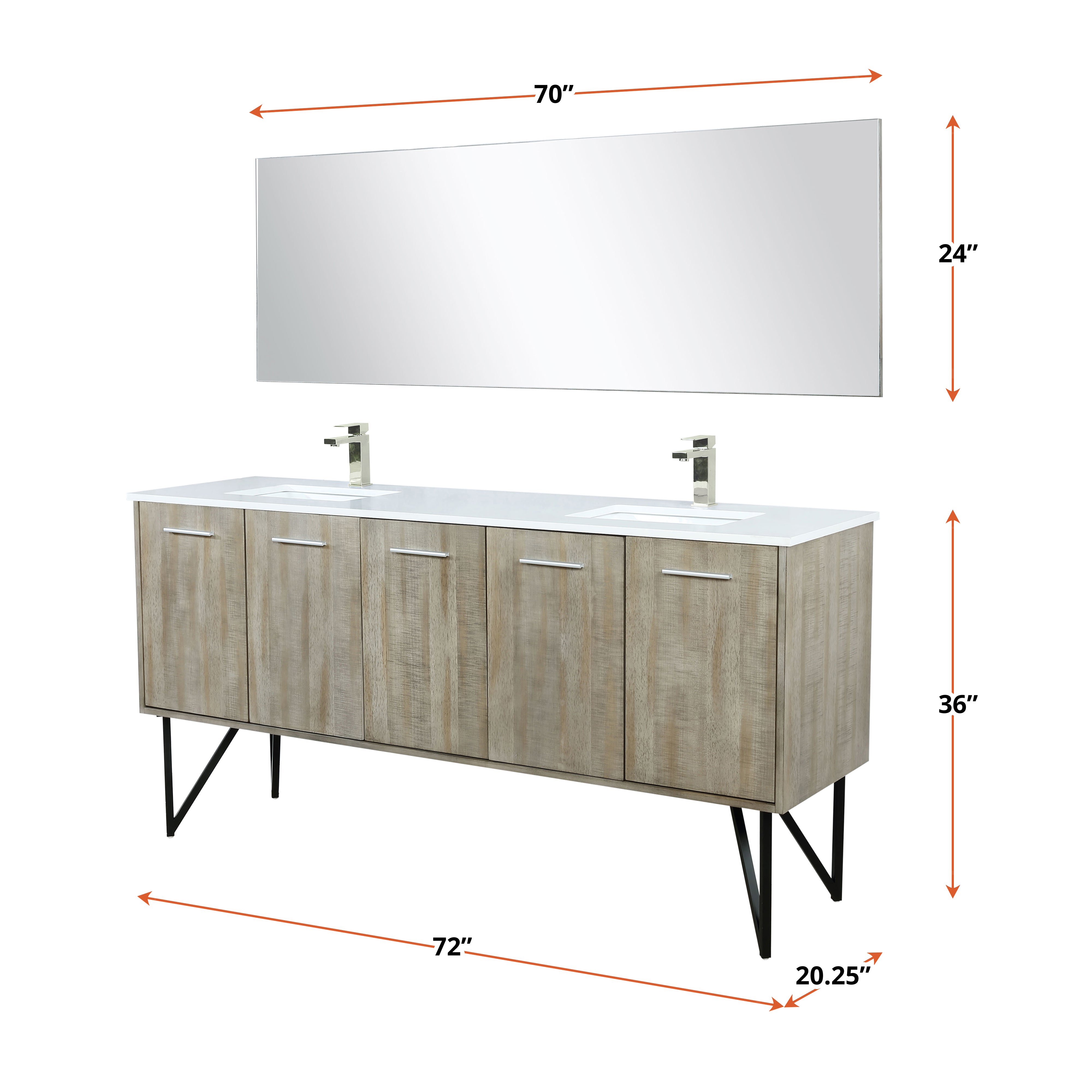 Lancy 72 in W x 20 in D Rustic Acacia Double Bath Vanity