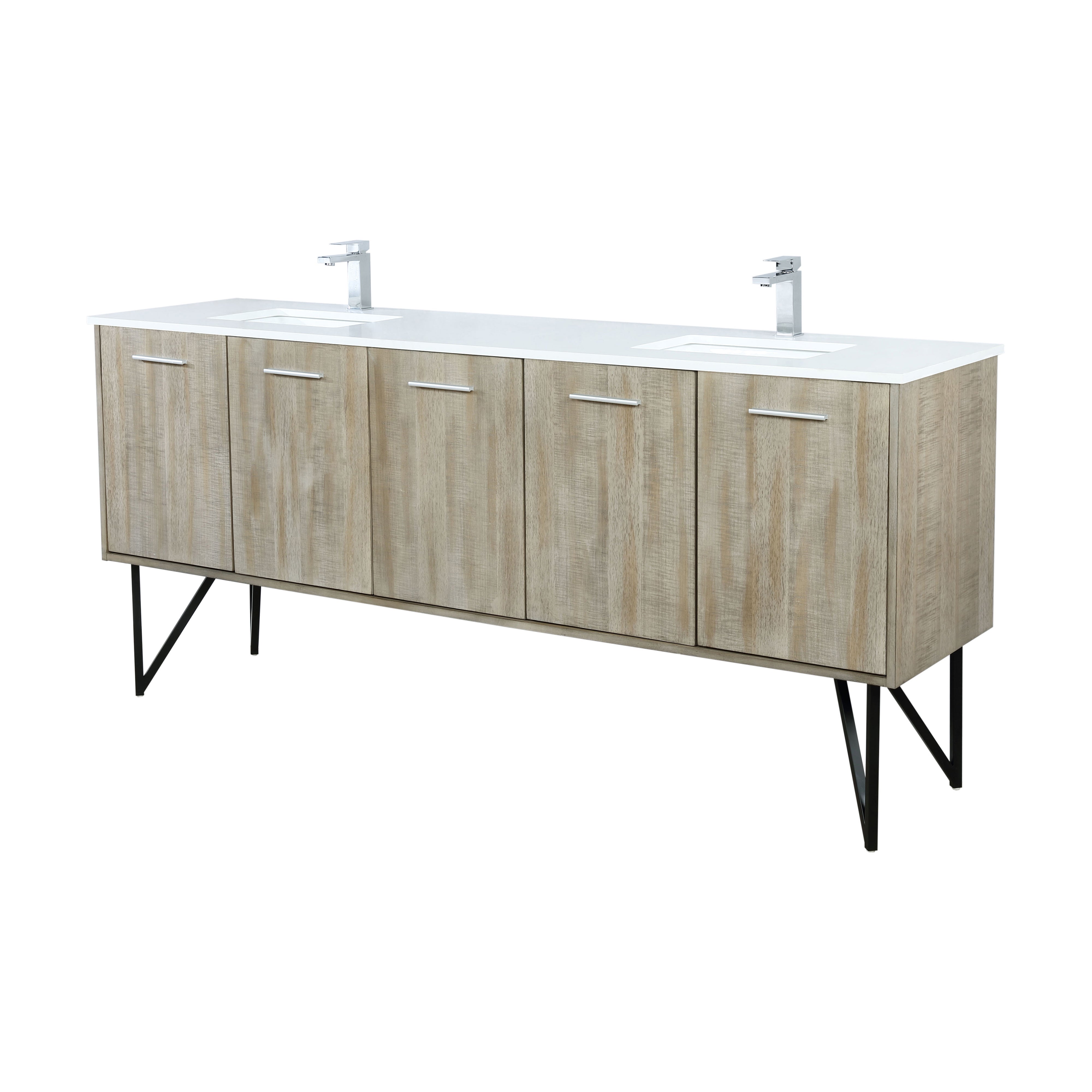 Lancy 80 in W x 20 in D Rustic Acacia Double Bath Vanity