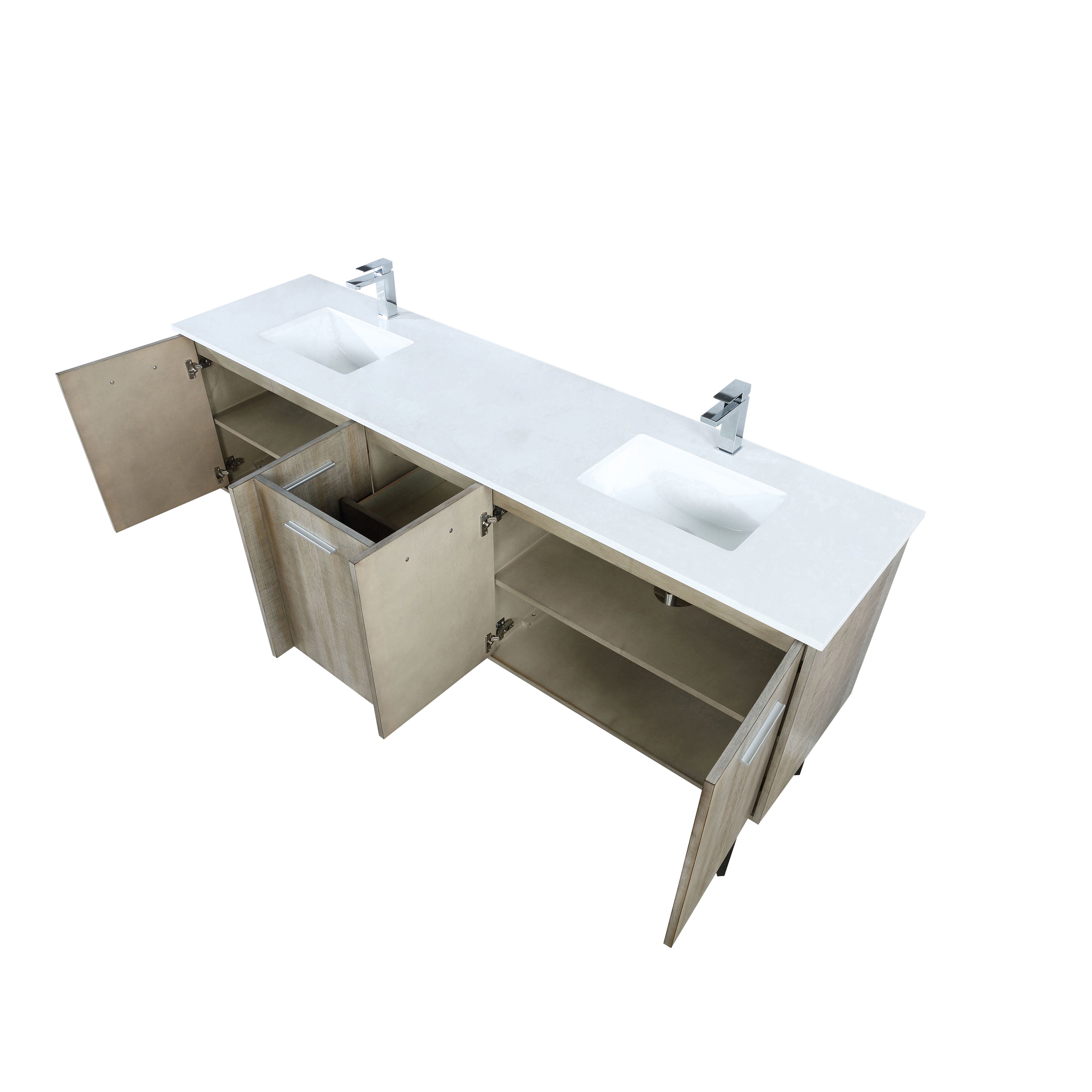 Lancy 80 in W x 20 in D Rustic Acacia Double Bath Vanity