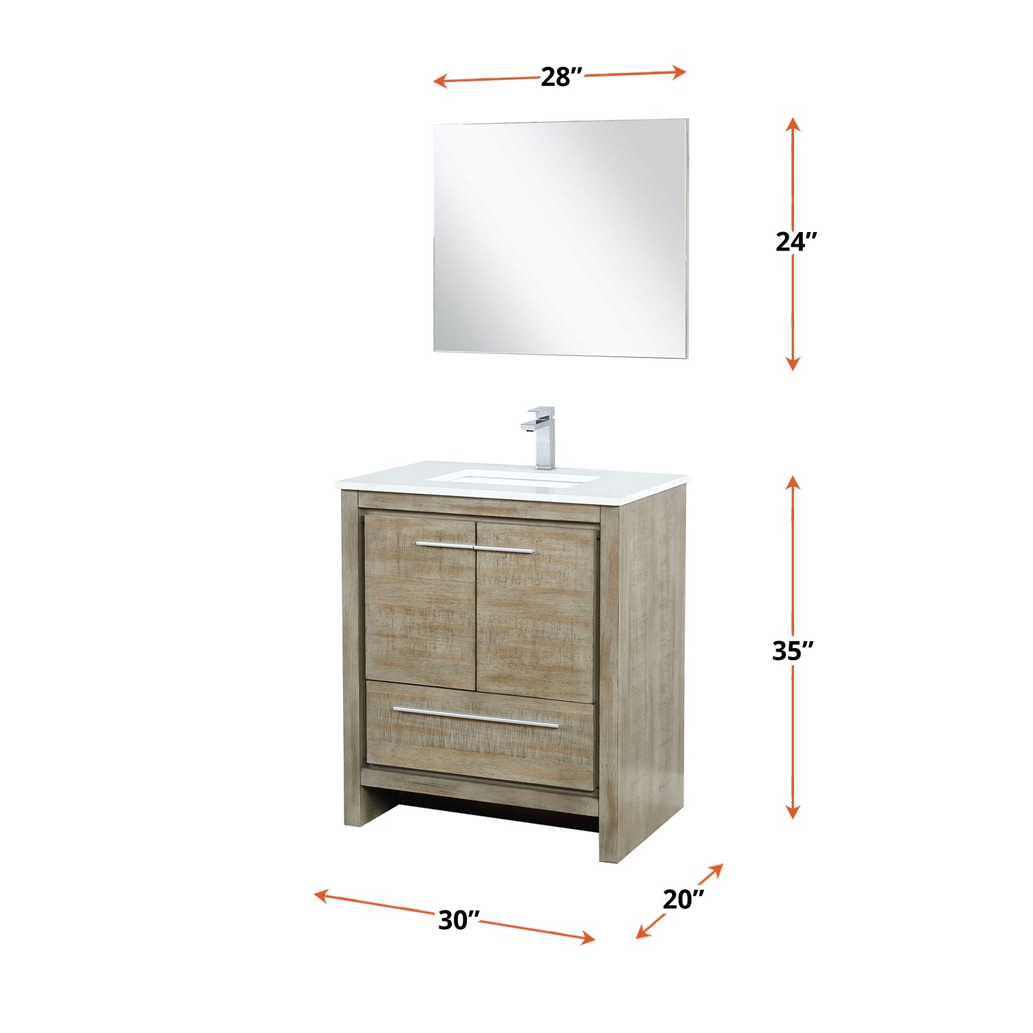 Lafarre 30 in W x 20 in D Rustic Acacia Bath Vanity