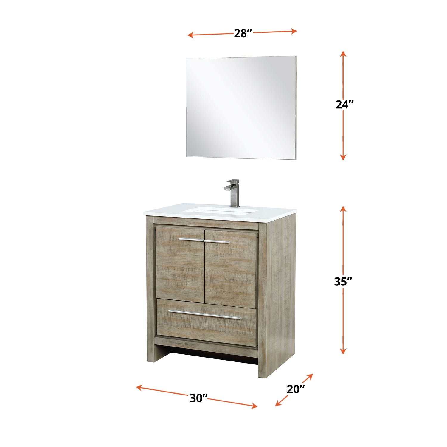 Lafarre 30 in W x 20 in D Rustic Acacia Bath Vanity