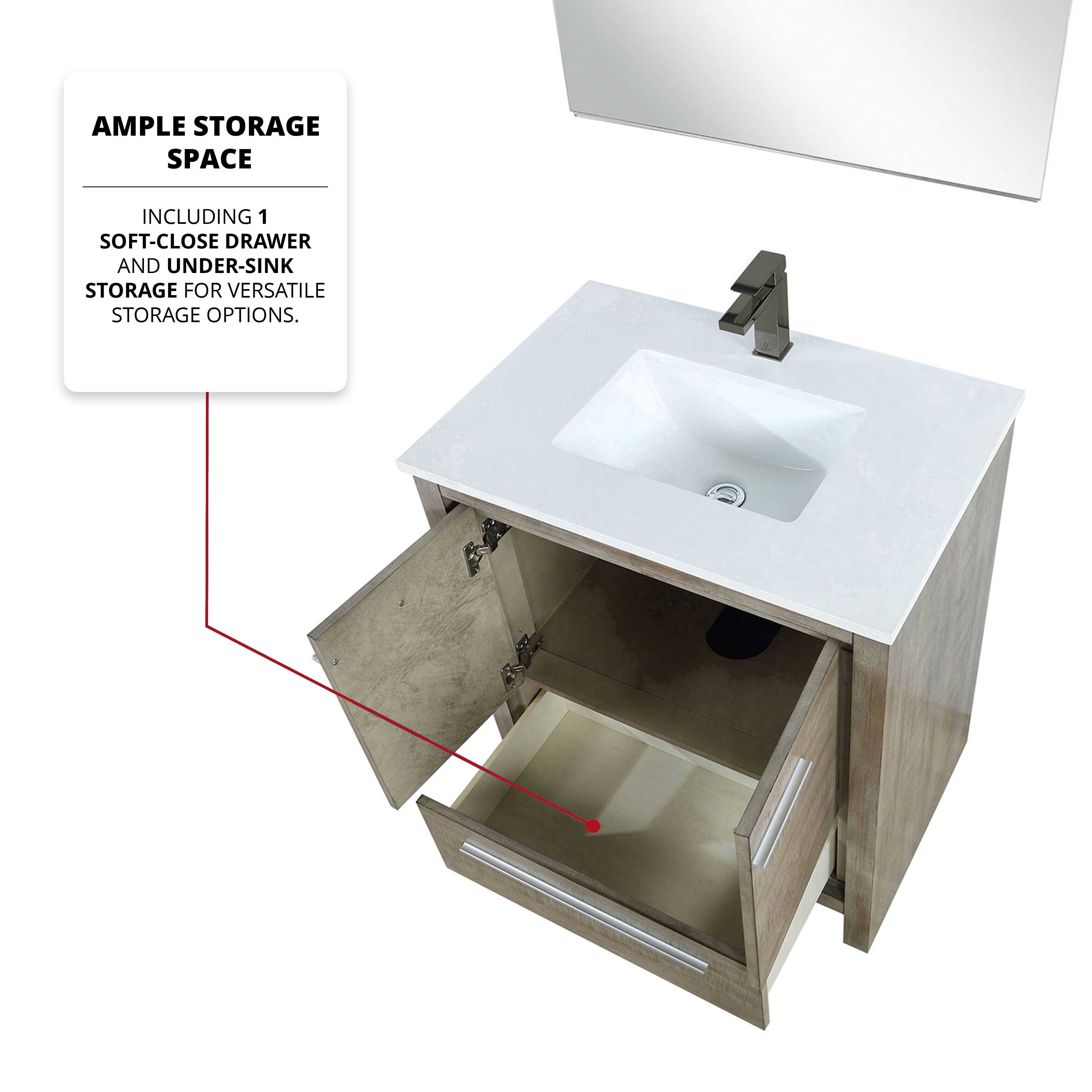 Lafarre 30 in W x 20 in D Rustic Acacia Bath Vanity