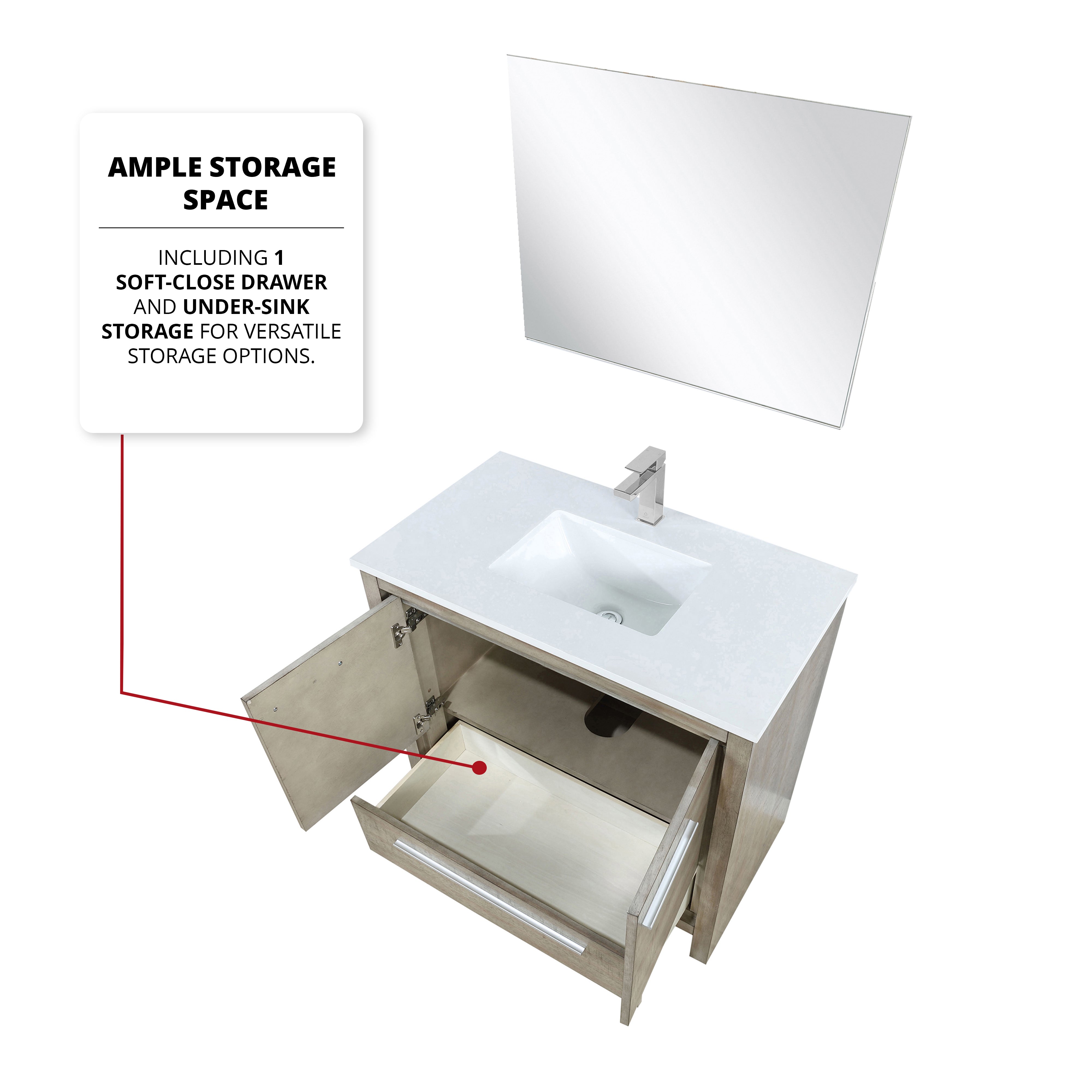 Lafarre 36 in W x 20 in D Rustic Acacia Bath Vanity