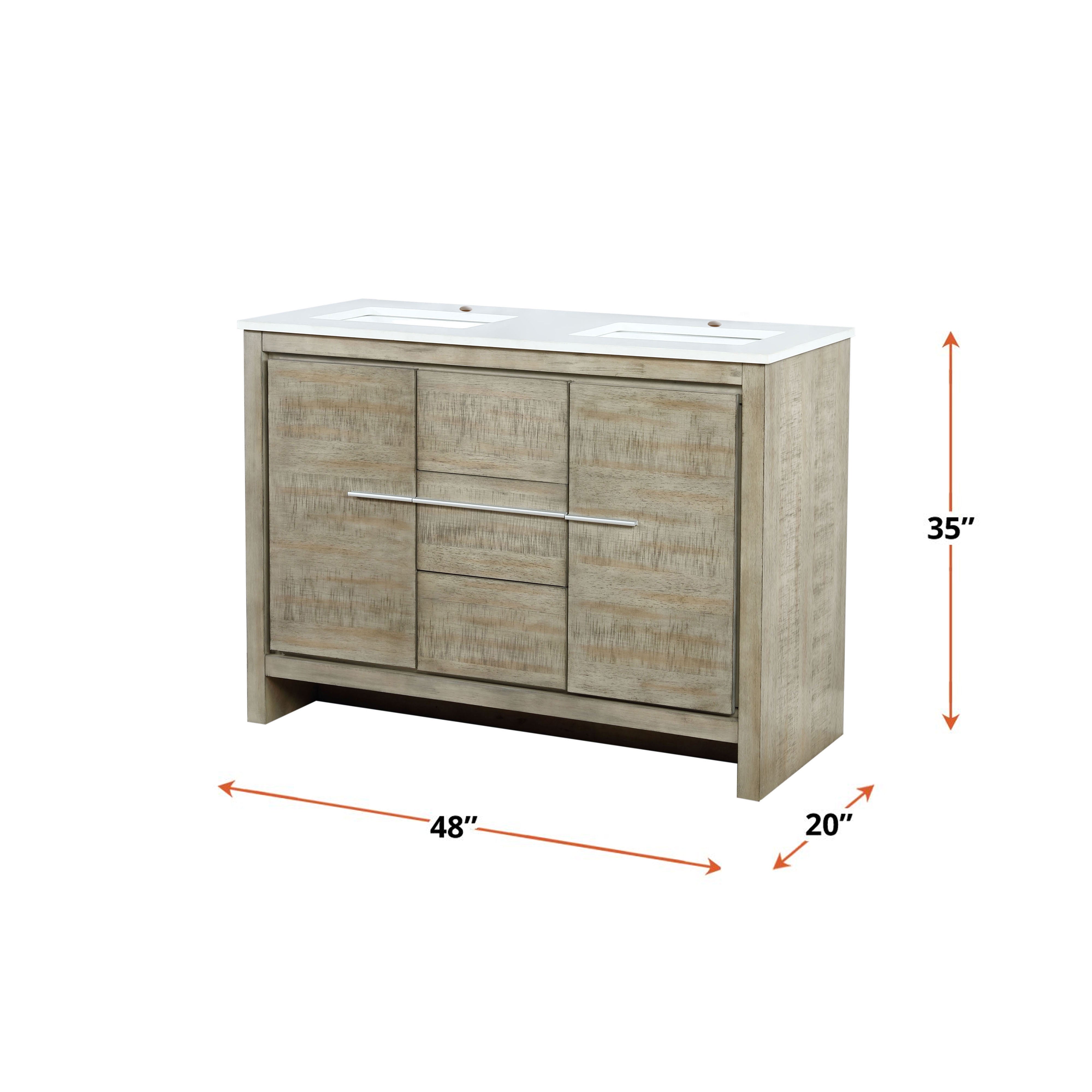 Lafarre 48 in W x 20 in D Rustic Acacia Double Bath Vanity