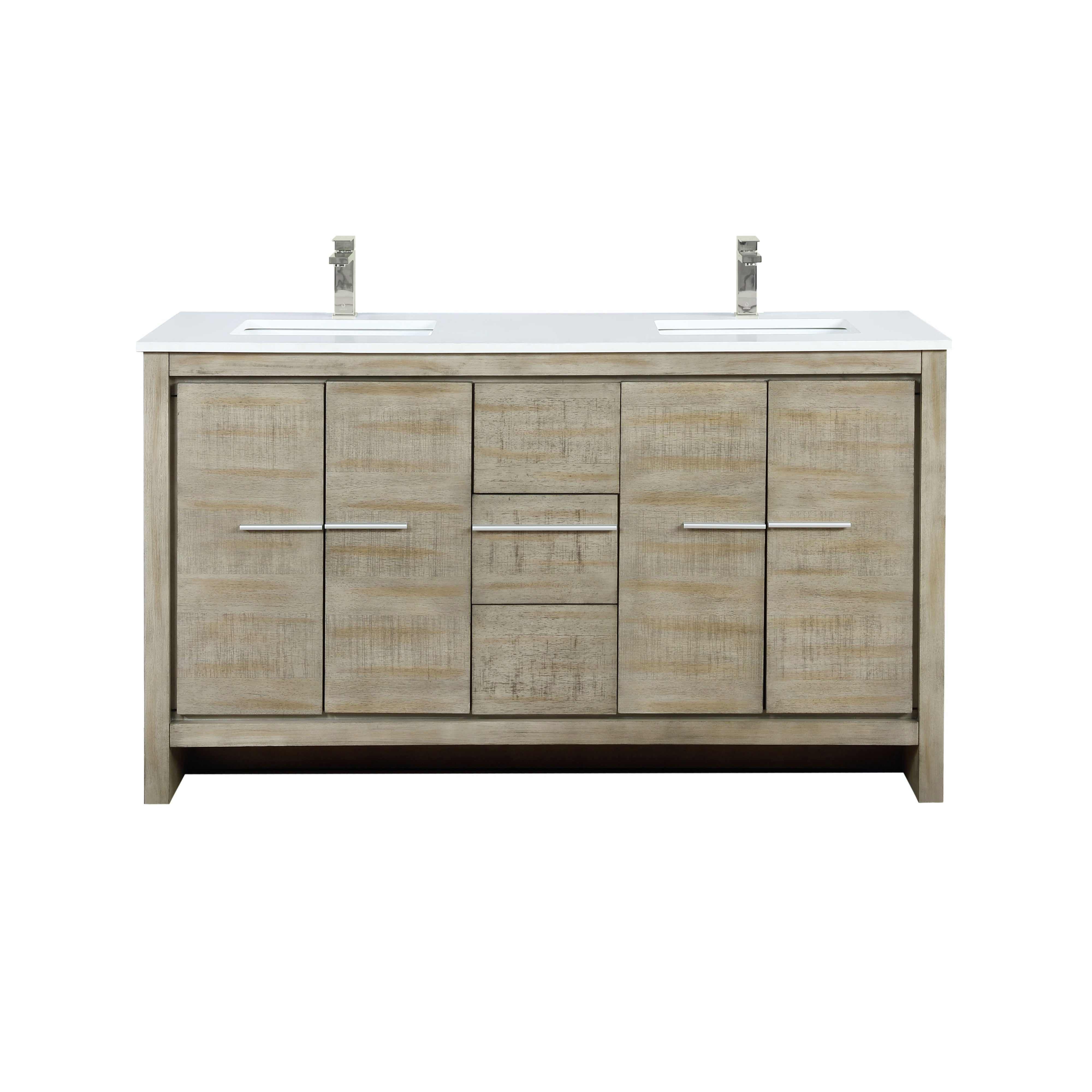 Lafarre 60 in W x 20 in D Rustic Acacia Double Bath Vanity