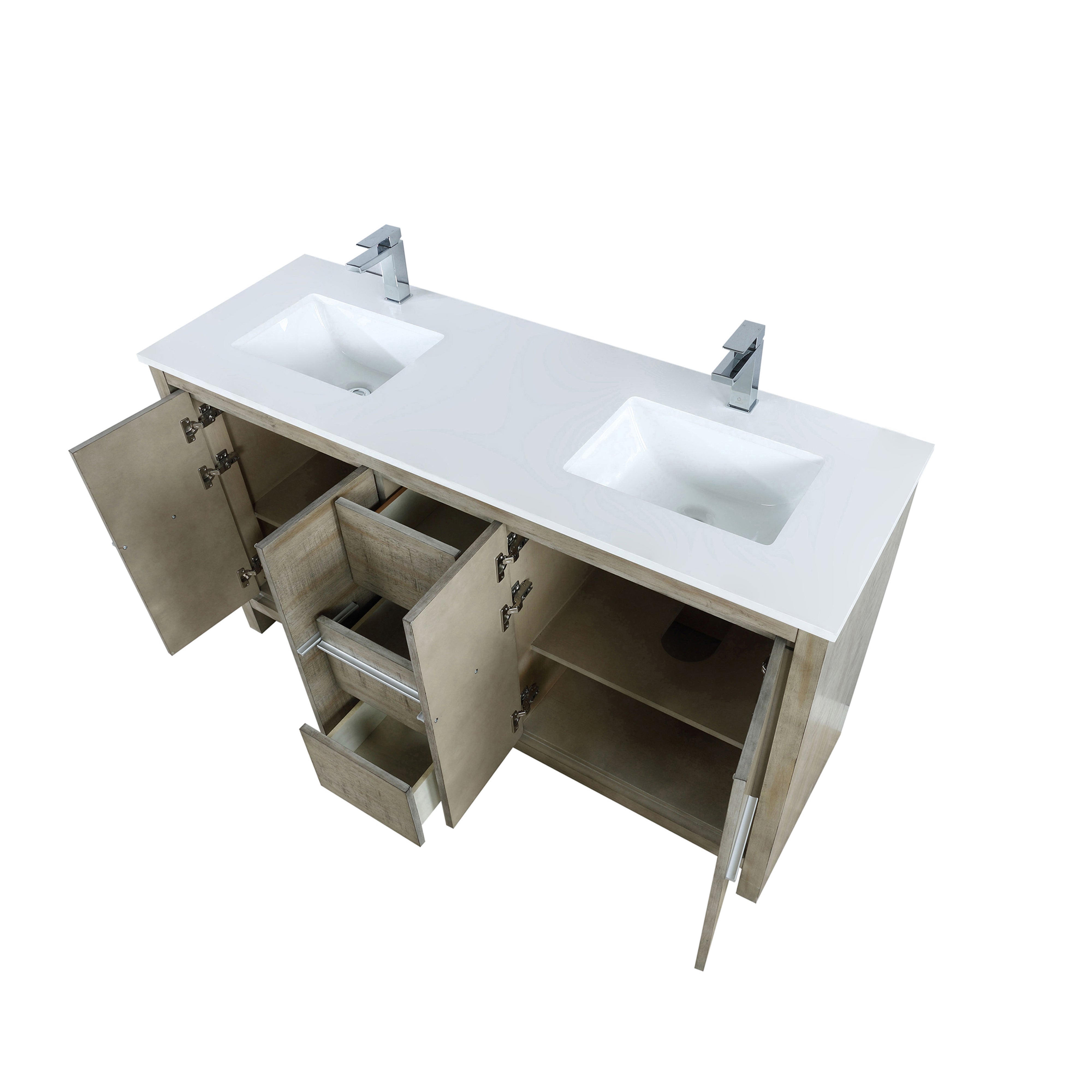 Lafarre 60 in W x 20 in D Rustic Acacia Double Bath Vanity