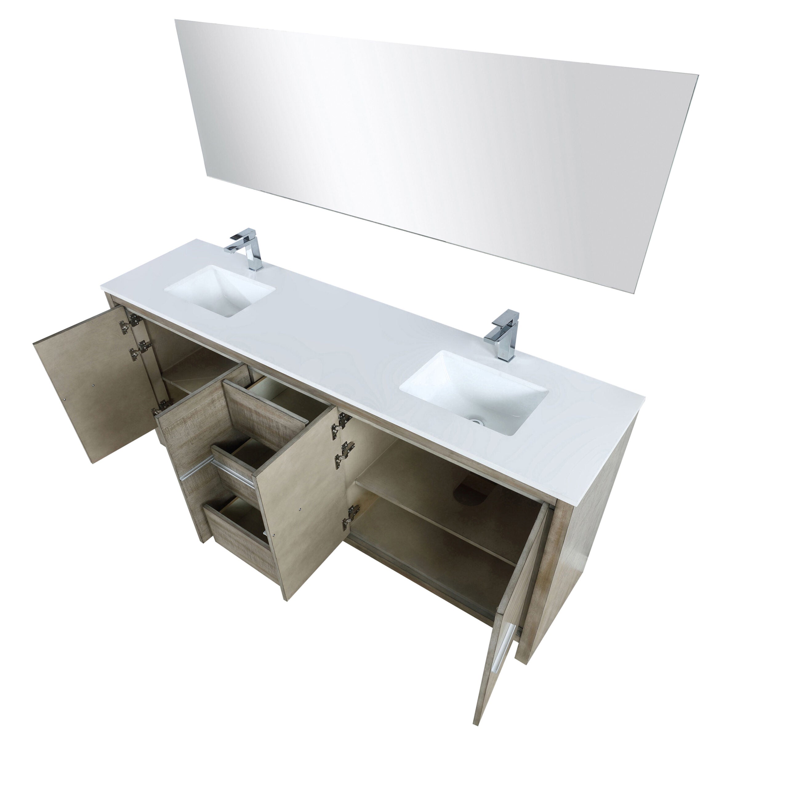 Lafarre 80 in W x 20 in D Rustic Acacia Double Bath Vanity